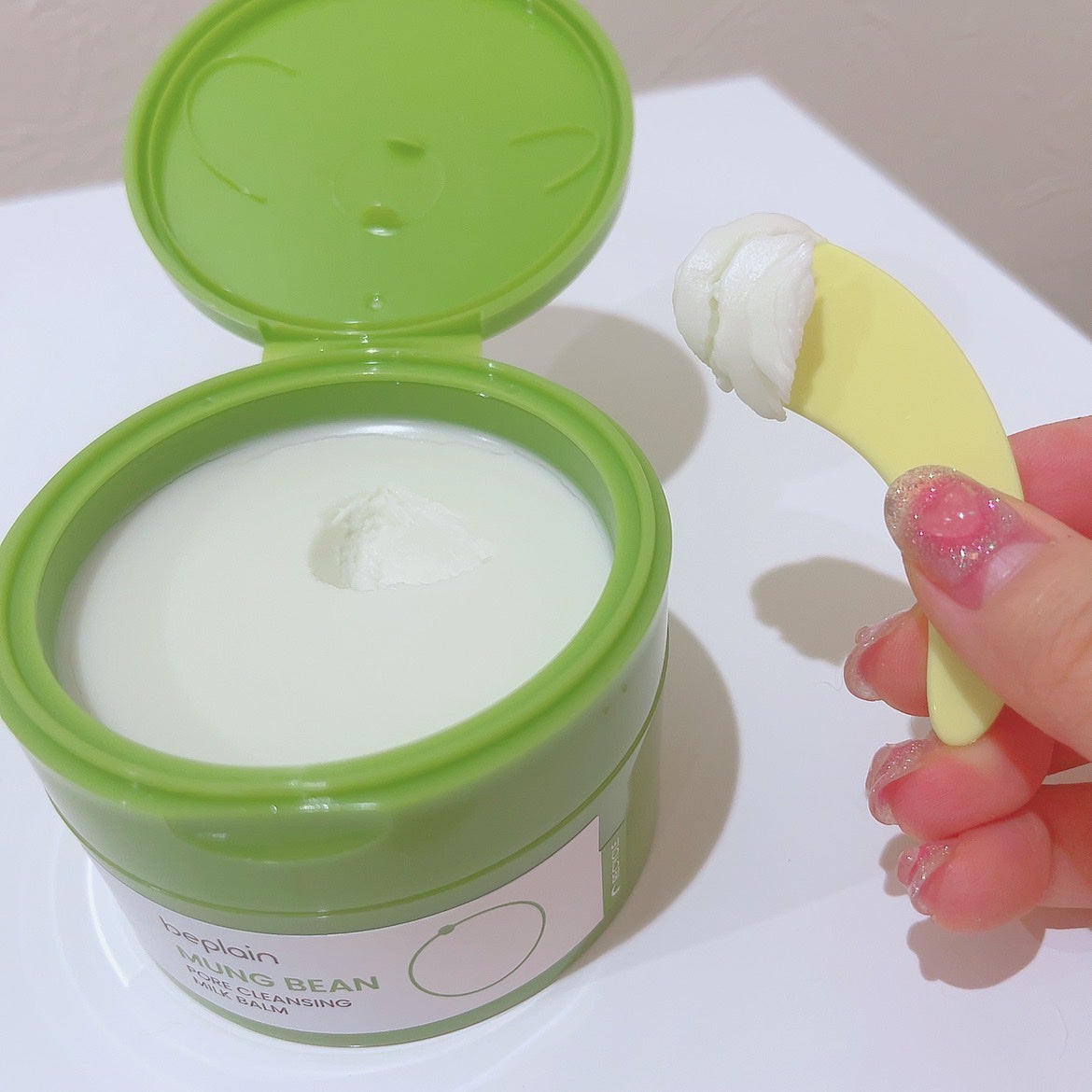 緑豆毛穴クレンジングミルクバーム/beplain/クレンジングバームを使ったクチコミ(2枚目)