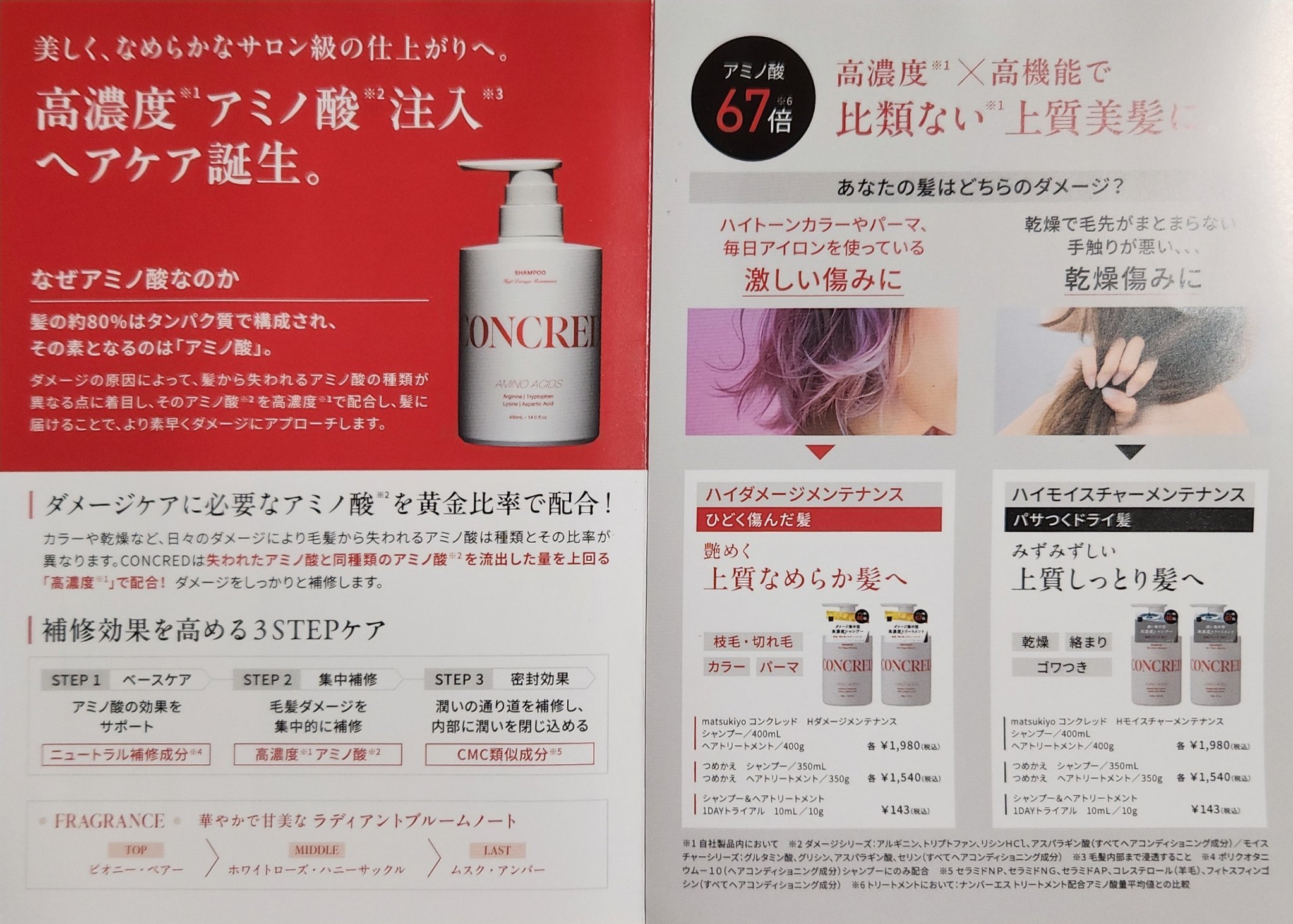 ハイダメージ メンテナンス シャンプー/トリートメント/matsukiyo CONCRED/市販シャンプーを使ったクチコミ（3枚目）