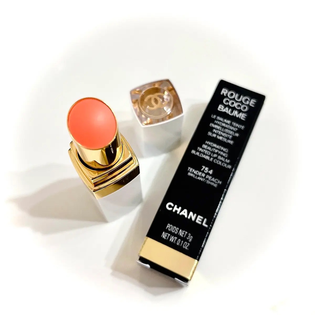 シャネル ルージュ ココ ボーム 754 テンダー ピーチ/CHANEL/口紅を使ったクチコミ（1枚目）