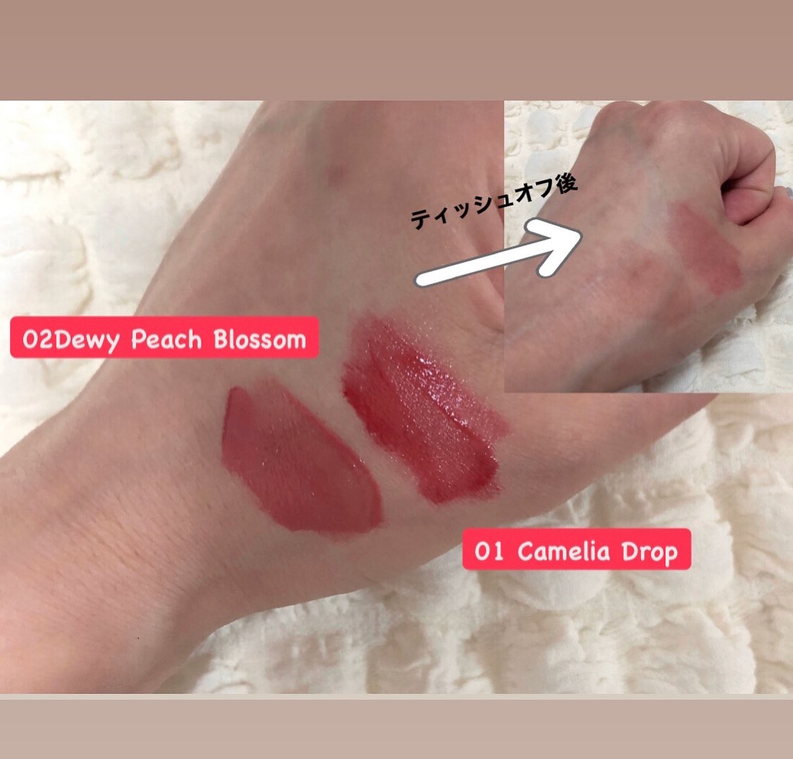 アイスドロップウォーターティント 01 カメリアドロップ/kkotppang/リップティントを使ったクチコミ（2枚目）