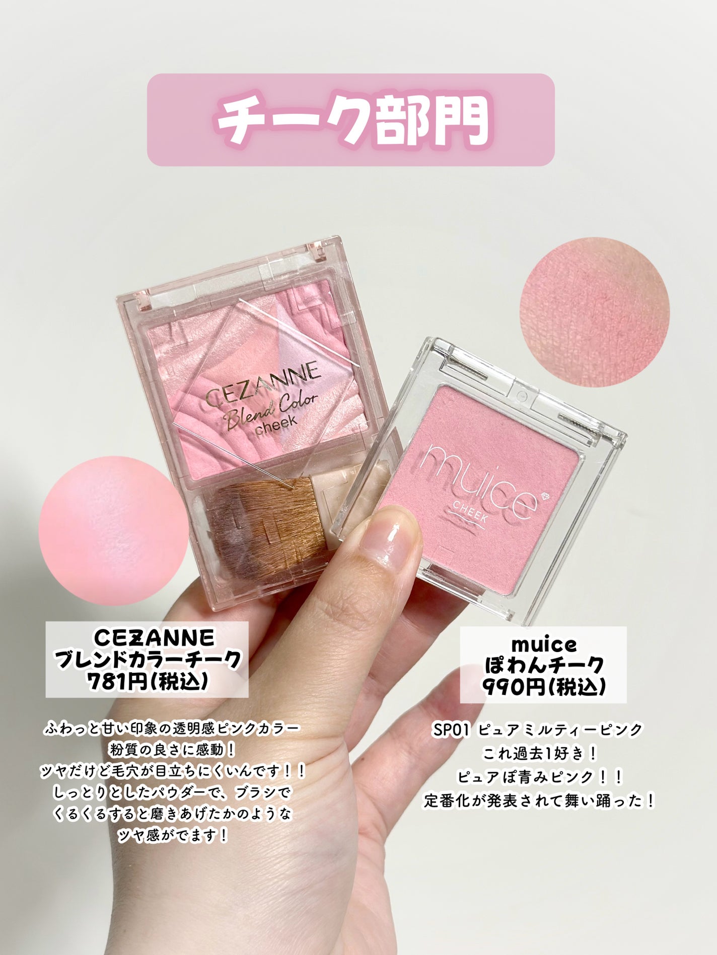 ぽわんチーク/muice/パウダーチークを使ったクチコミ(7枚目)