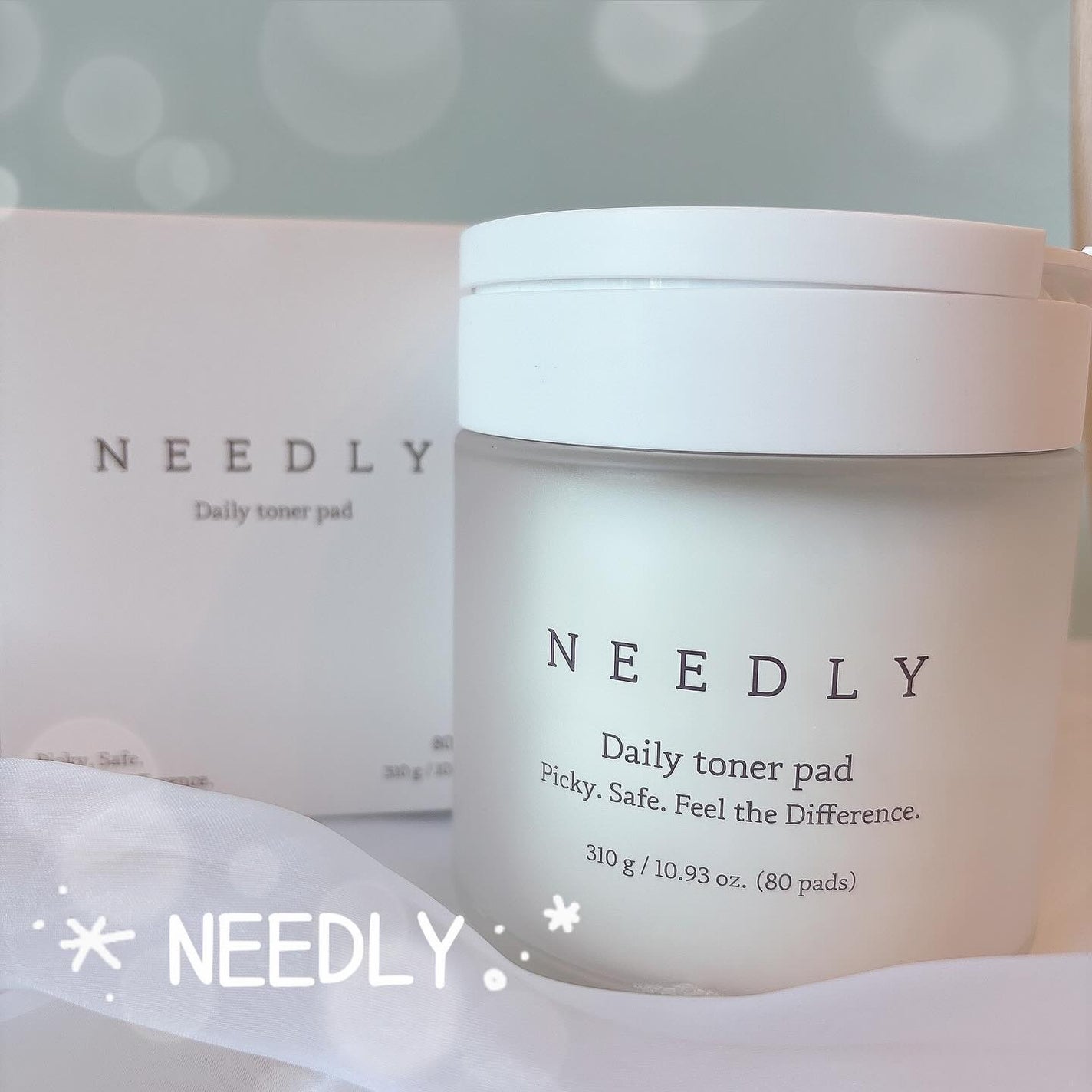 みづき☽コスメ*スキンケア on LIPS 「NEEDLYニードリー🩵デイリートナーパッド(80枚入)頬全体..」(1枚目)