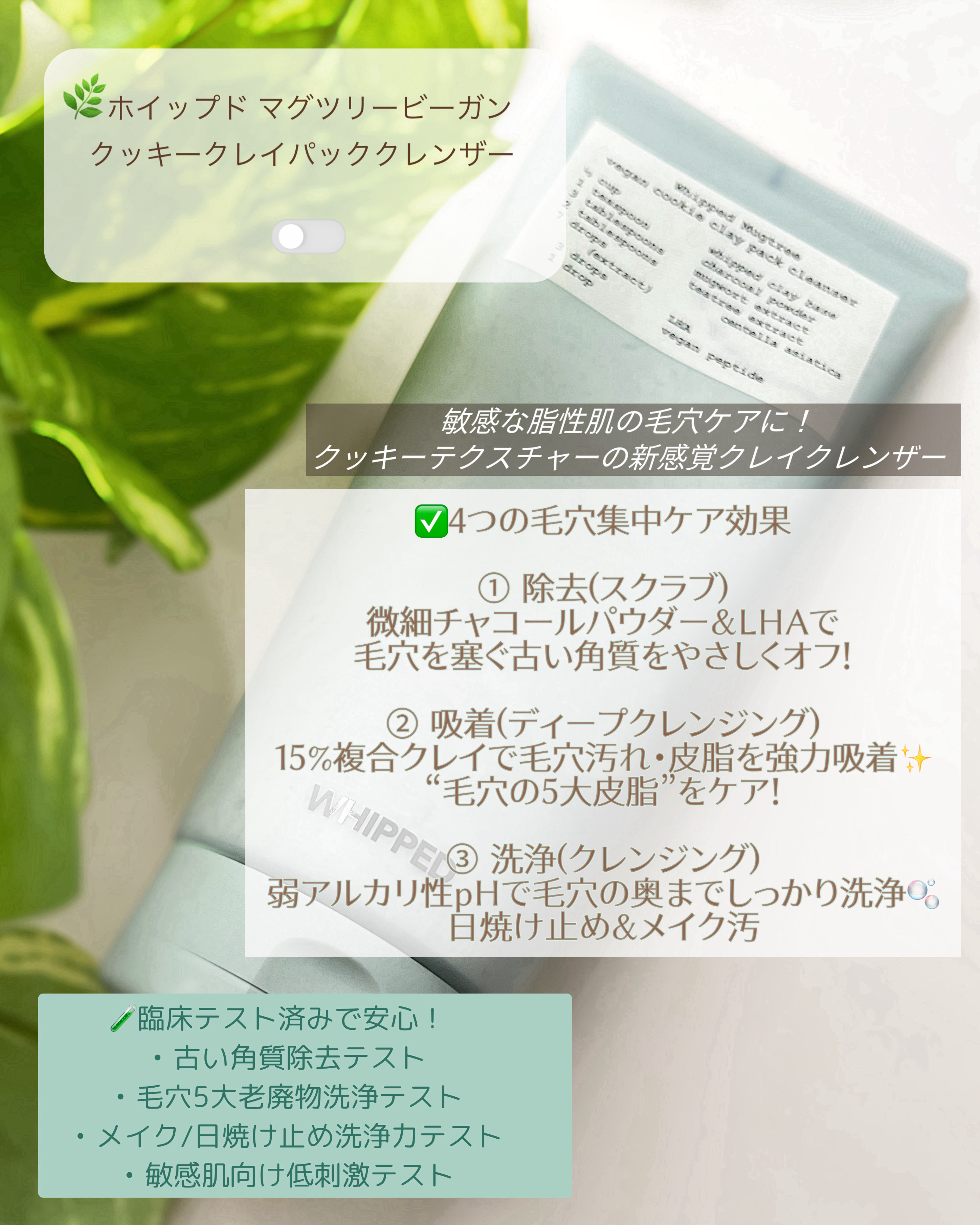 マグツリークッキークレイパッククレンザー/WHIPPED/洗顔フォームを使ったクチコミ（2枚目）