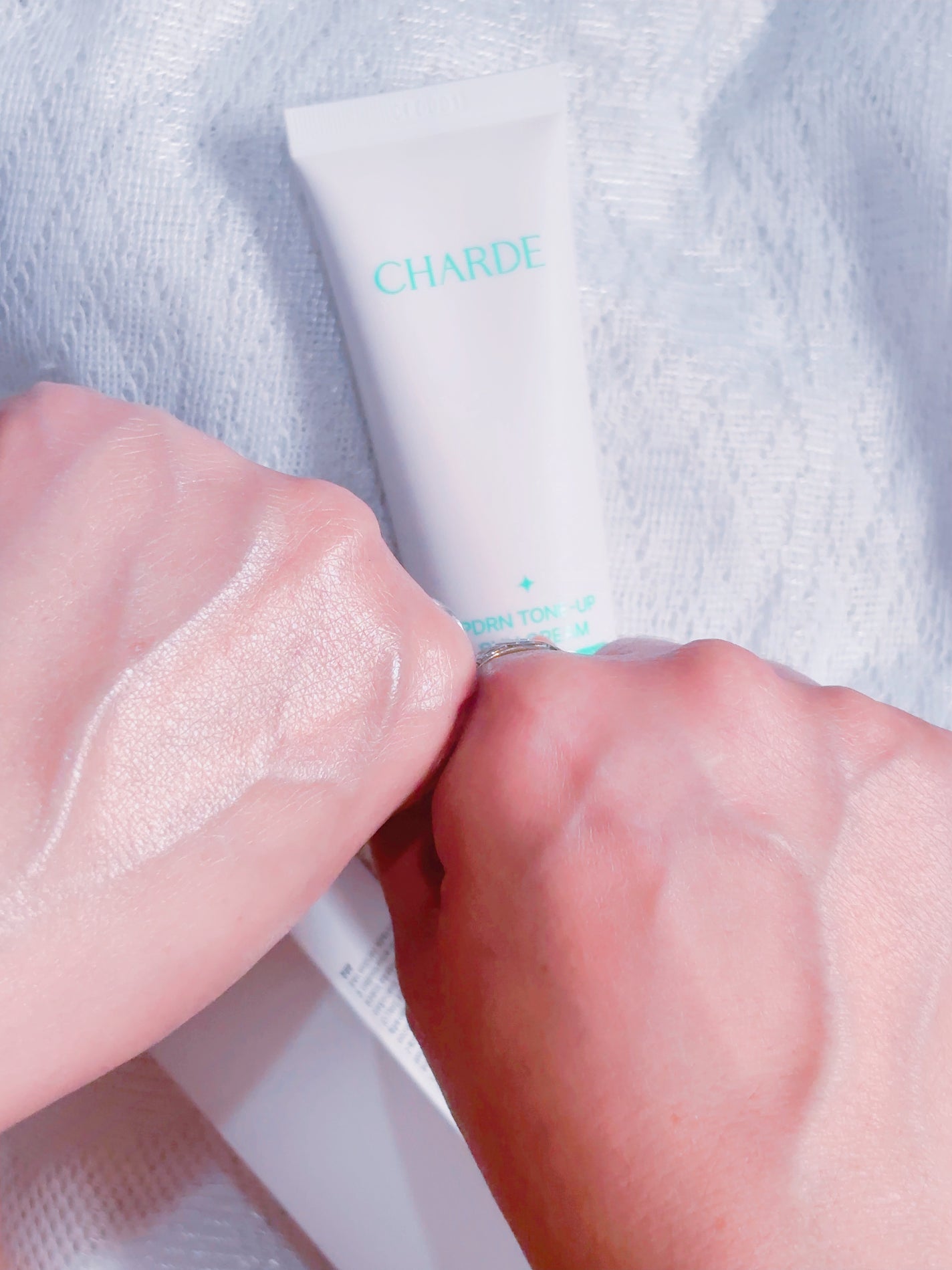 PDRN TONE-UP SUN CREAM/CHARDE/日焼け止めクリームを使ったクチコミ(6枚目)