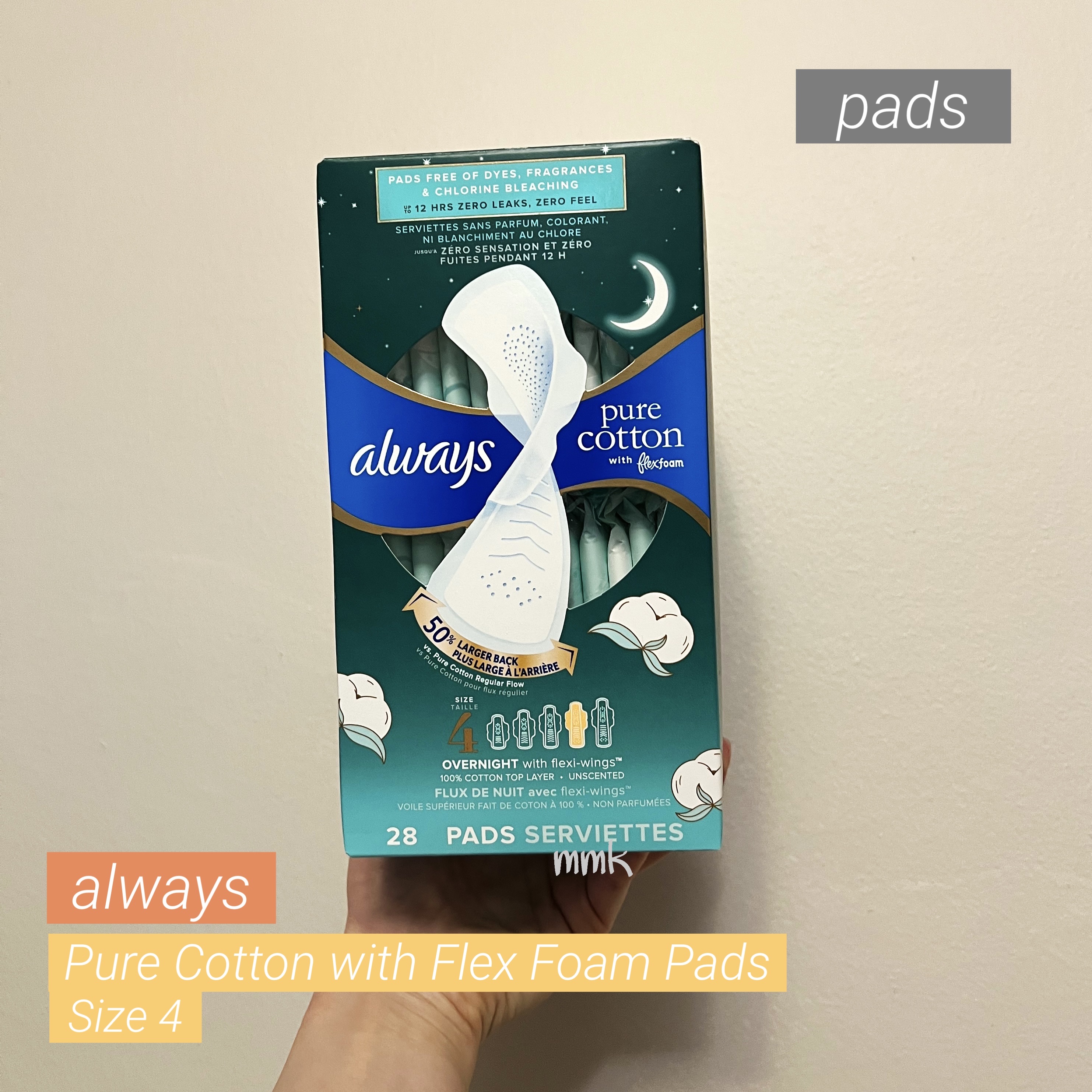 Pure Cotton with Flex Foam Pads Size 4/Always/ナプキンを使ったクチコミ（1枚目）