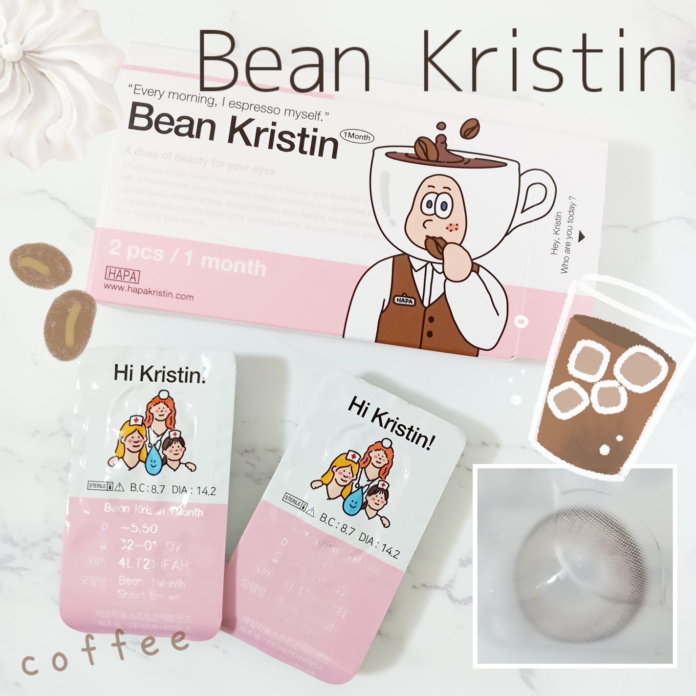 Bean Kristin 1month/Hapa kristin/1ヶ月(1MONTH)カラコンを使ったクチコミ(1枚目)