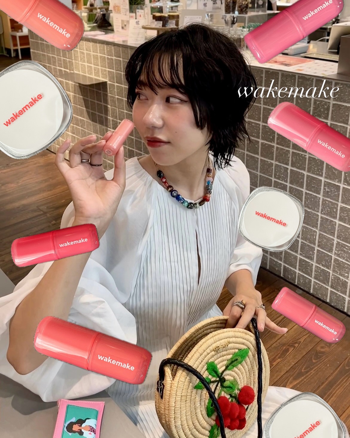 ウォータフルグロウティント/wakemake/リップティントを使ったクチコミ（1枚目）