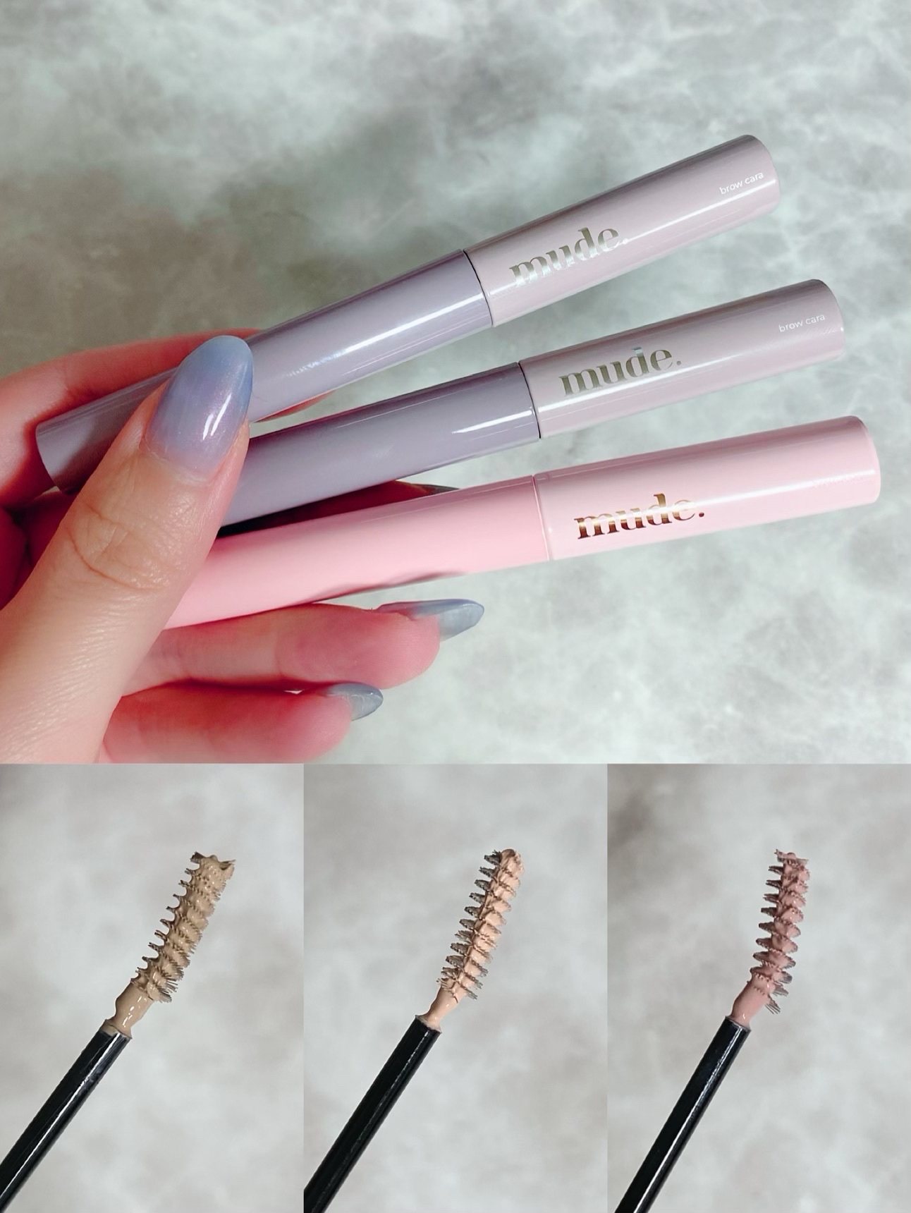 インスパイアスキニーブロウカラ/mude./眉マスカラを使ったクチコミ（1枚目）