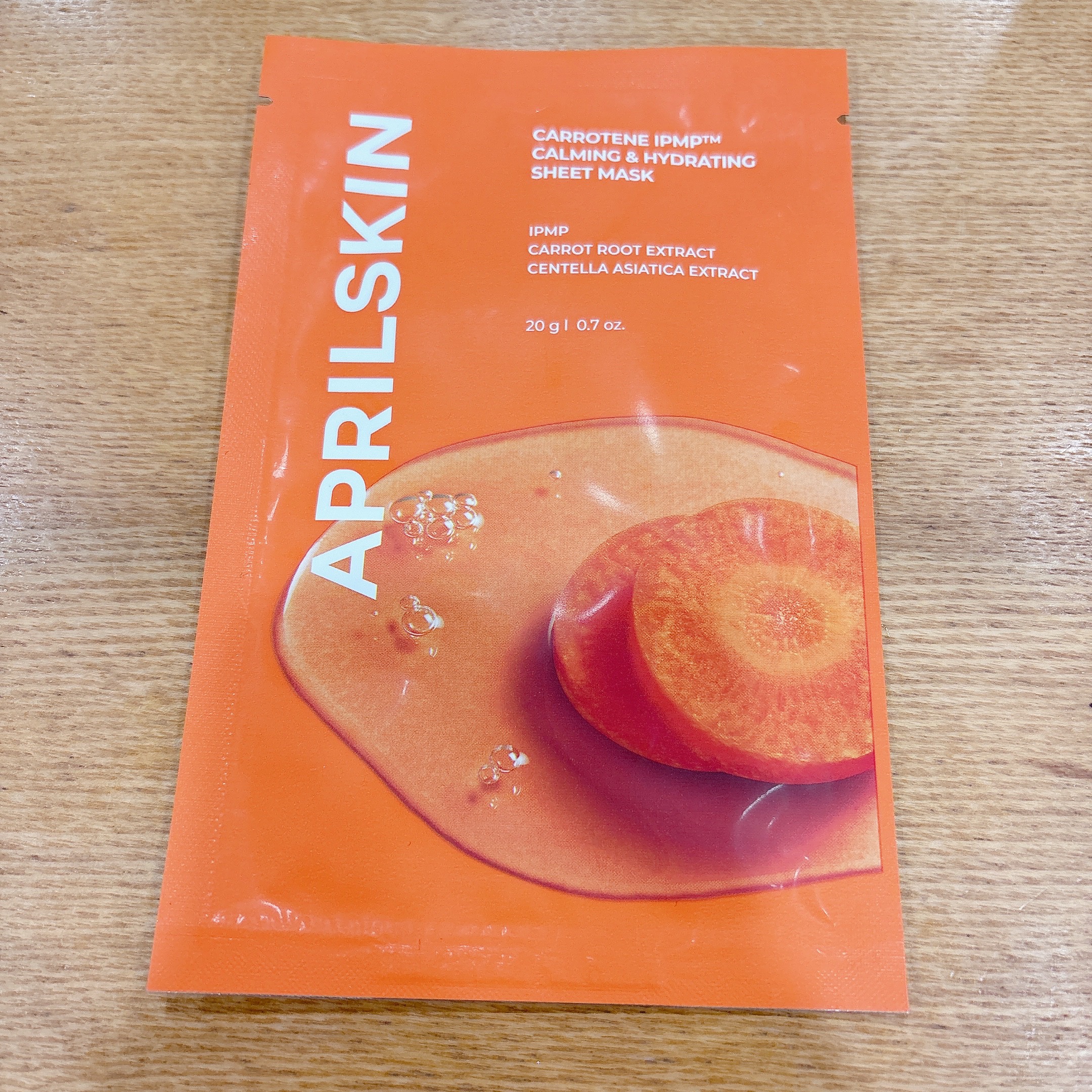 カロテン IPMP カーミング ＆ ハイドレーティング シートマスク/APRILSKIN/シートマスク・パックを使ったクチコミ（2枚目）