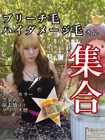 エッセンシャル エッセンシャルプレミアム とろ生ヘアマスクのクチコミ「ブリーチ毛・ハイダメージ毛さん集合‼️
セルフカラー・ブリーチ・縮毛矯正・黒染め歴のある.....」(1枚目)