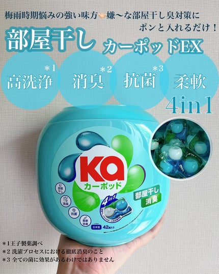 カーポッド 部屋干しEX/王子製薬/洗濯洗剤を使ったクチコミ(1枚目)