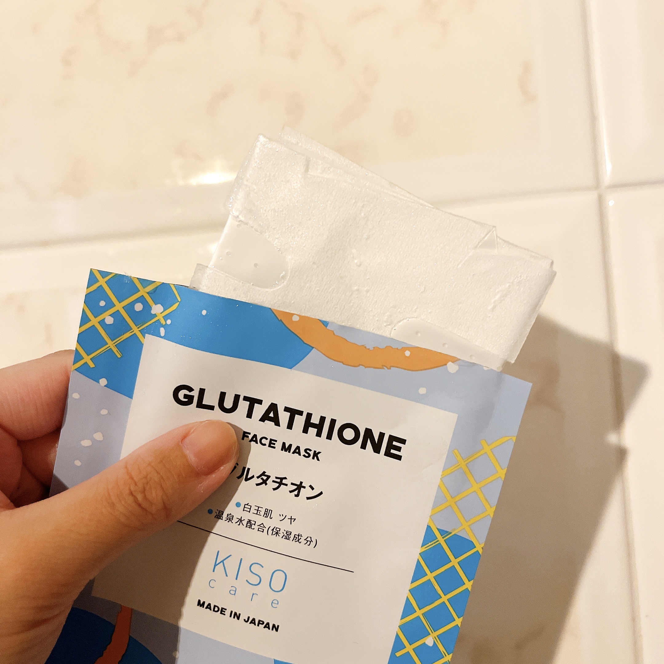 KISO グルタチオン配合マスクのクチコミ「🦞KISO グルタチオンマスク/アミノ酸マスク🦞

使い切り！
30枚入りで3070円で購入で.....」（2枚目）