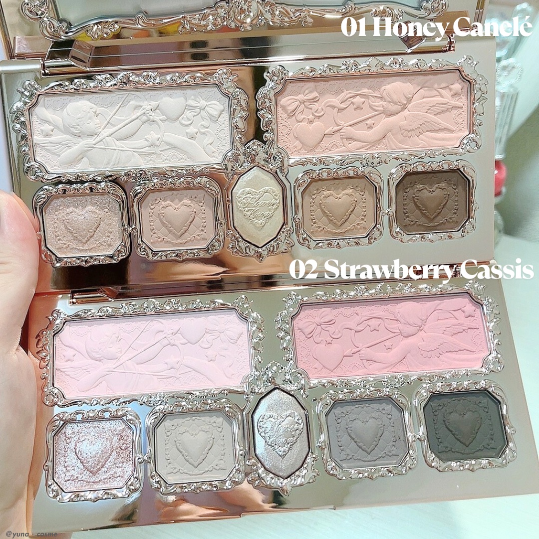 ストロベリーキューピッドコレクション メイクアップパレット 01 HoneyCanelé/FlowerKnows/アイシャドウパレットを使ったクチコミ（2枚目）