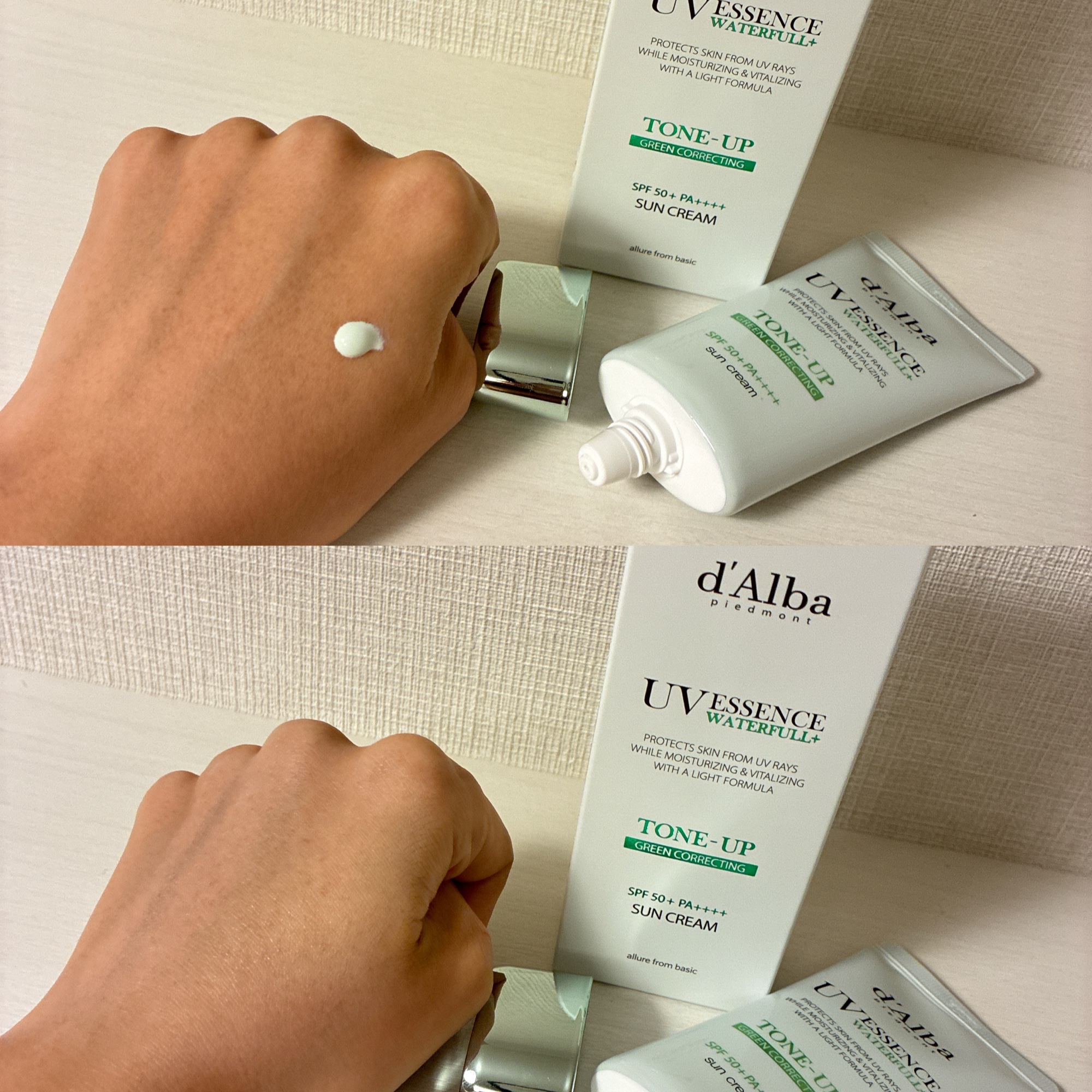 クリーンティーツリーリポソームトーンアップサンクリーム（グリーン）/ダルバ/日焼け止めクリームを使ったクチコミ（2枚目）