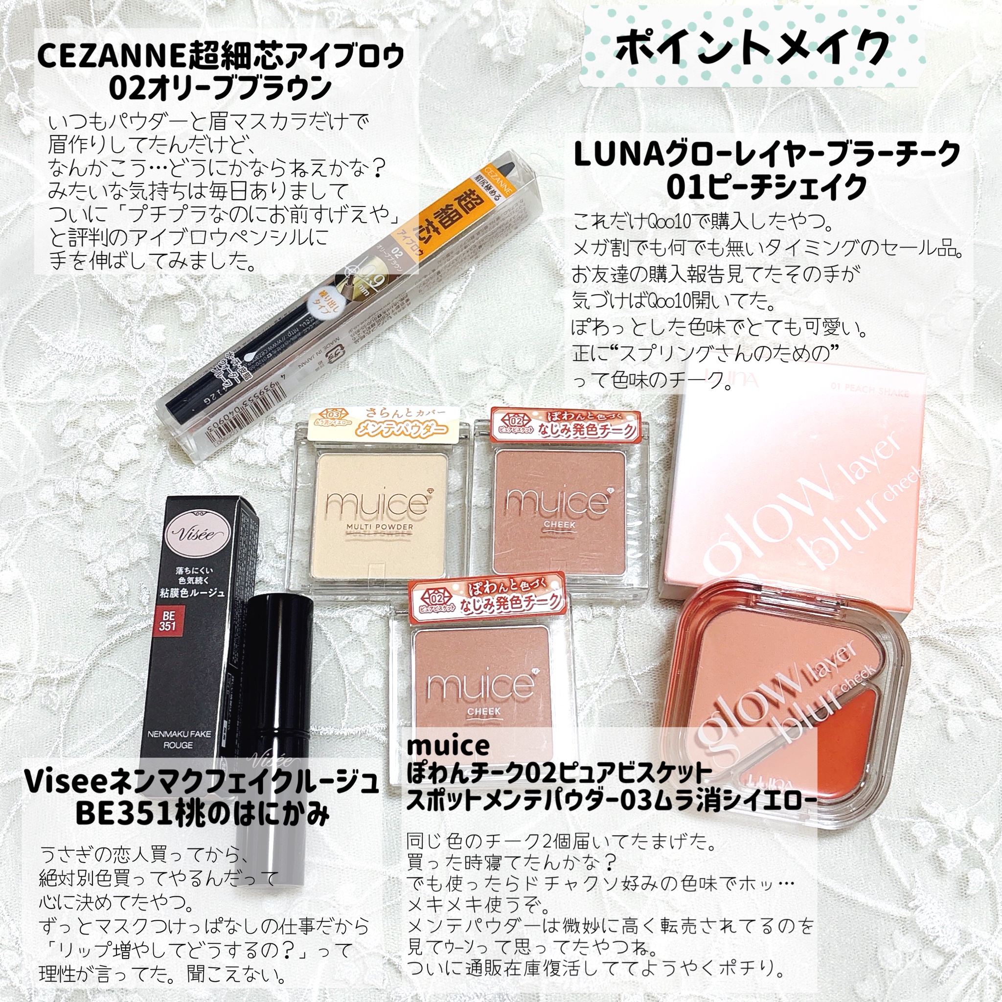 グローレイヤーブラーチーク 01 ピーチシェイク/LUNA/パウダーチークを使ったクチコミ（2枚目）