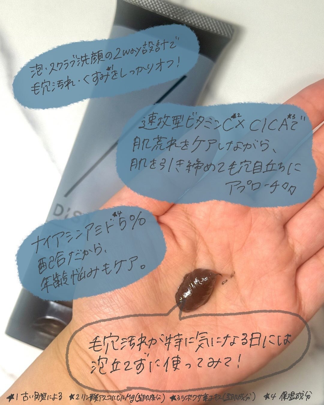 ディズム スクラブクリームウォッシュ ブラック/DISM/洗顔フォームを使ったクチコミ(3枚目)