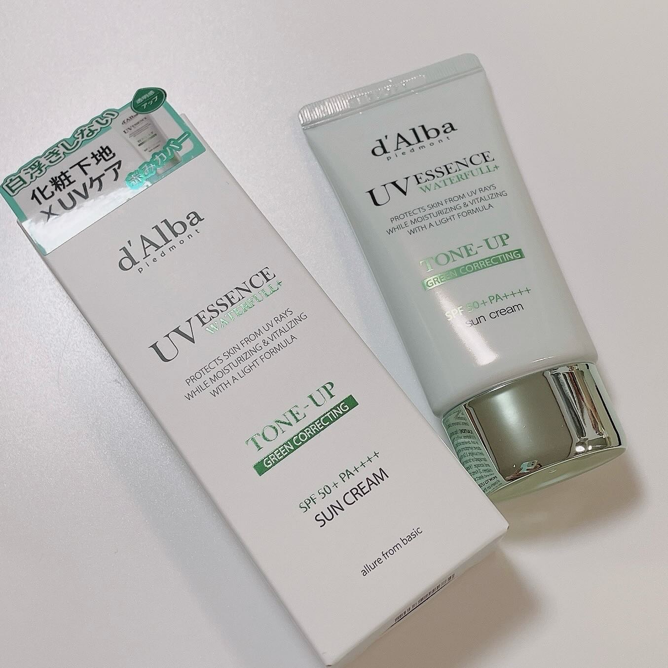 クリーンティーツリーリポソームトーンアップサンクリーム（グリーン）/ダルバ/日焼け止めクリームを使ったクチコミ（1枚目）