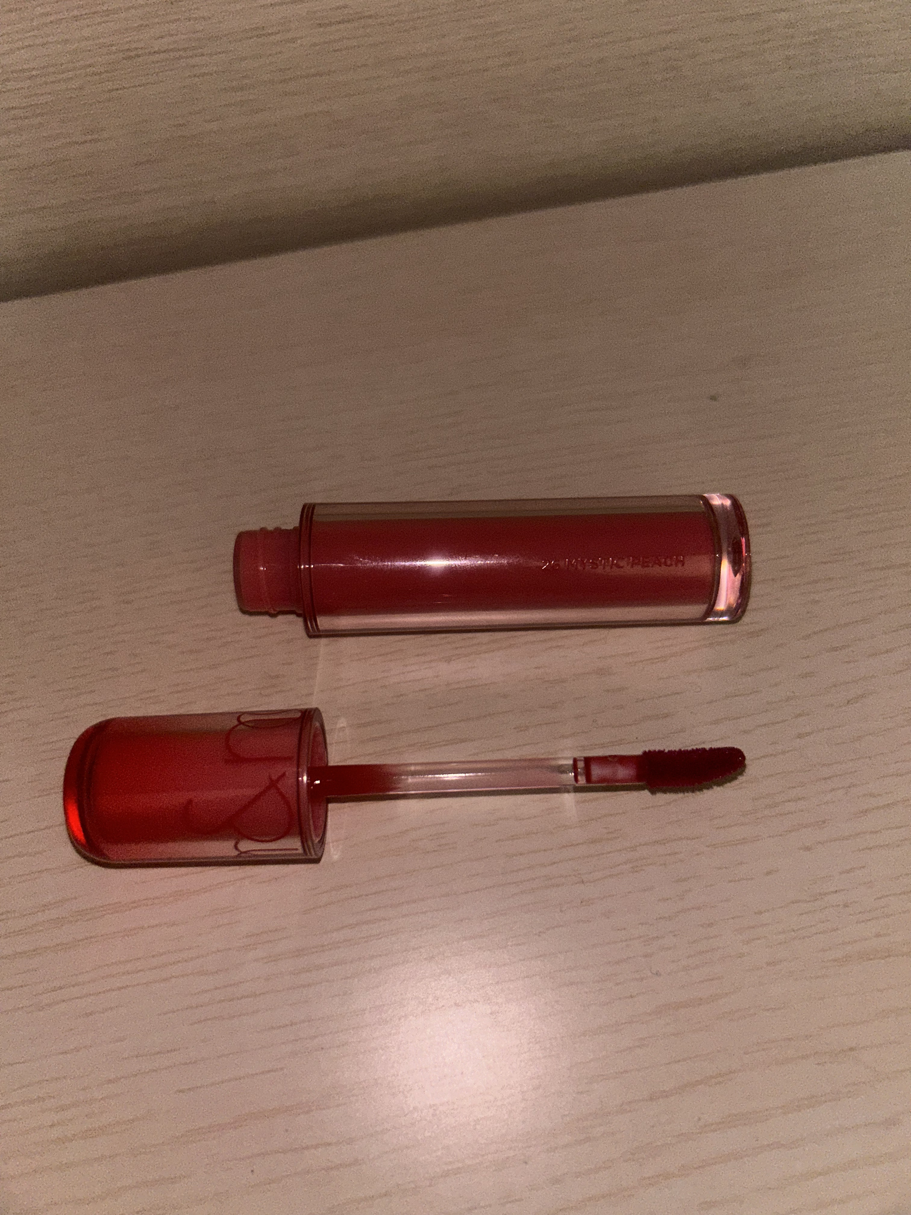 ザ ジューシーラスティングティント 26 ミスティックピーチ/rom&nd/リップティントを使ったクチコミ（3枚目）