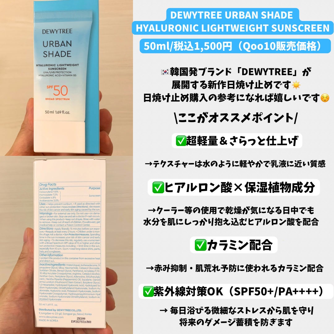 URBAN SHADE/DEWYTREE/日焼け止めローションを使ったクチコミ(2枚目)