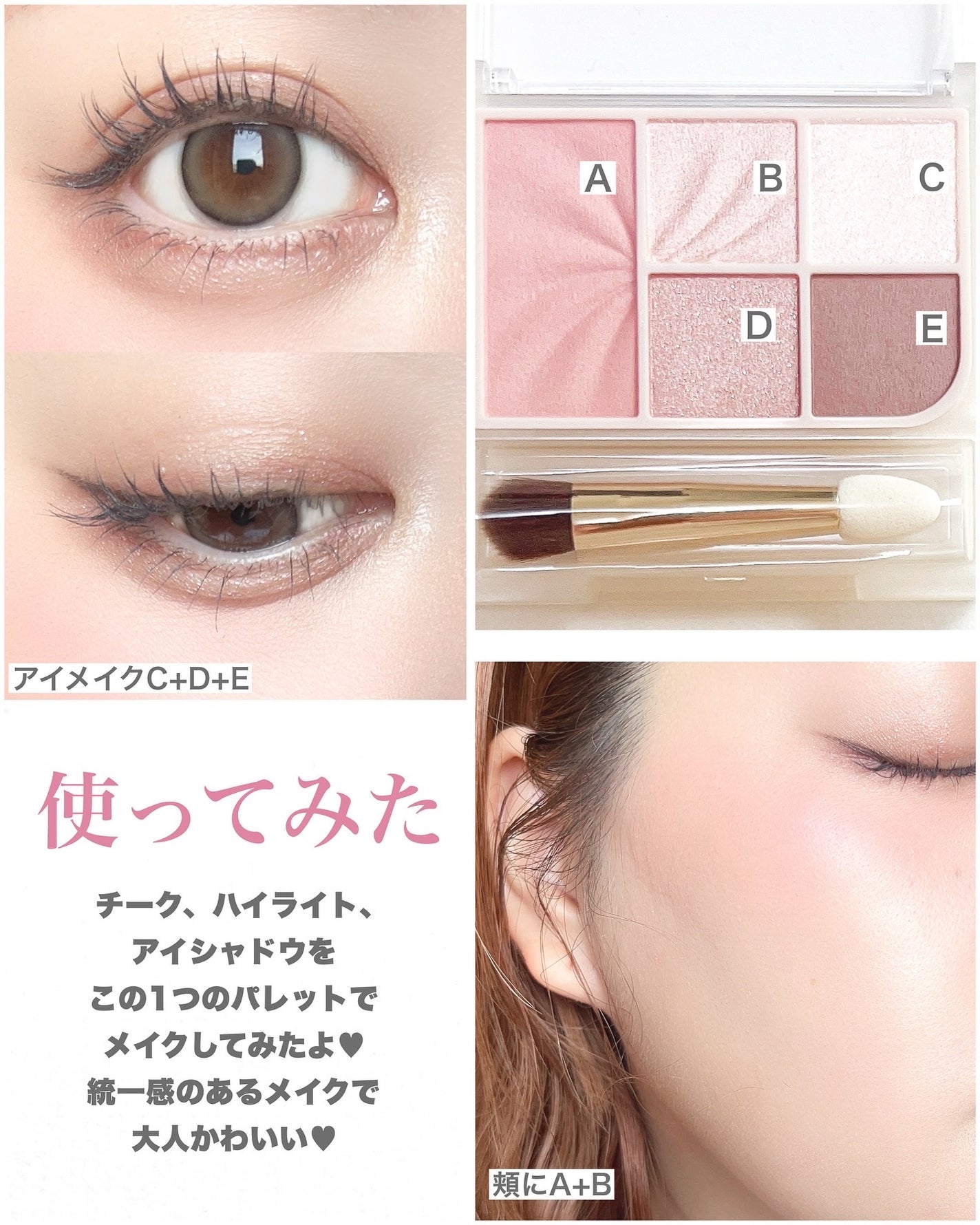 フェイスアイパレット/CEZANNE/アイシャドウを使ったクチコミ(5枚目)