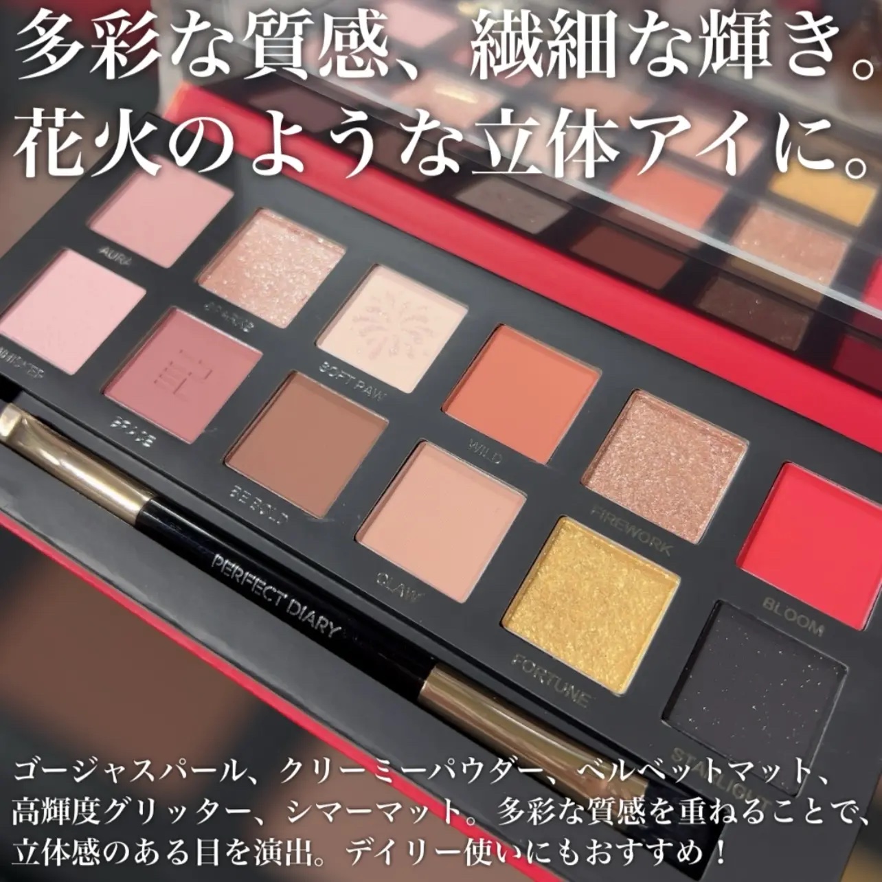 エクスプローラ12色 動物アイシャドウパレット/PERFECT DIARY/アイシャドウパレットを使ったクチコミ（2枚目）