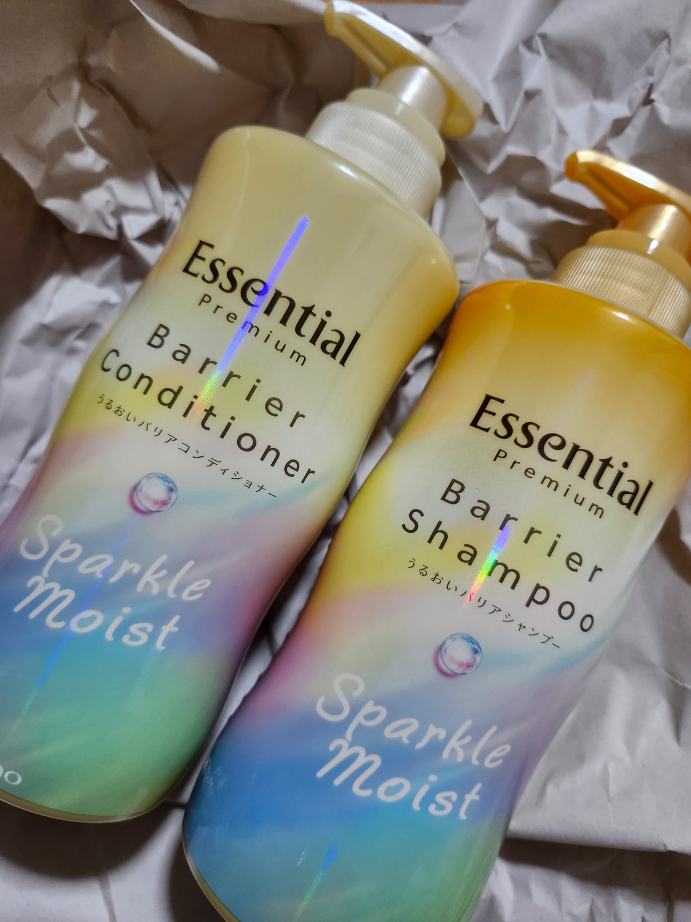 エッセンシャルプレミアム バリアシャンプー・コンディショナー スパークルモイスト/エッセンシャル/市販シャンプーを使ったクチコミ(1枚目)