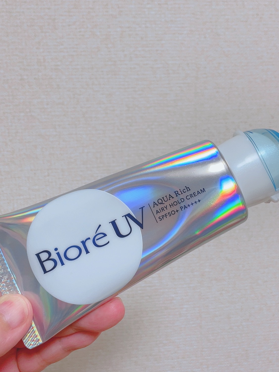 アクアリッチ エアリーホールドクリーム（呼吸感ベールUV）/ビオレ/日焼け止めクリームを使ったクチコミ（1枚目）