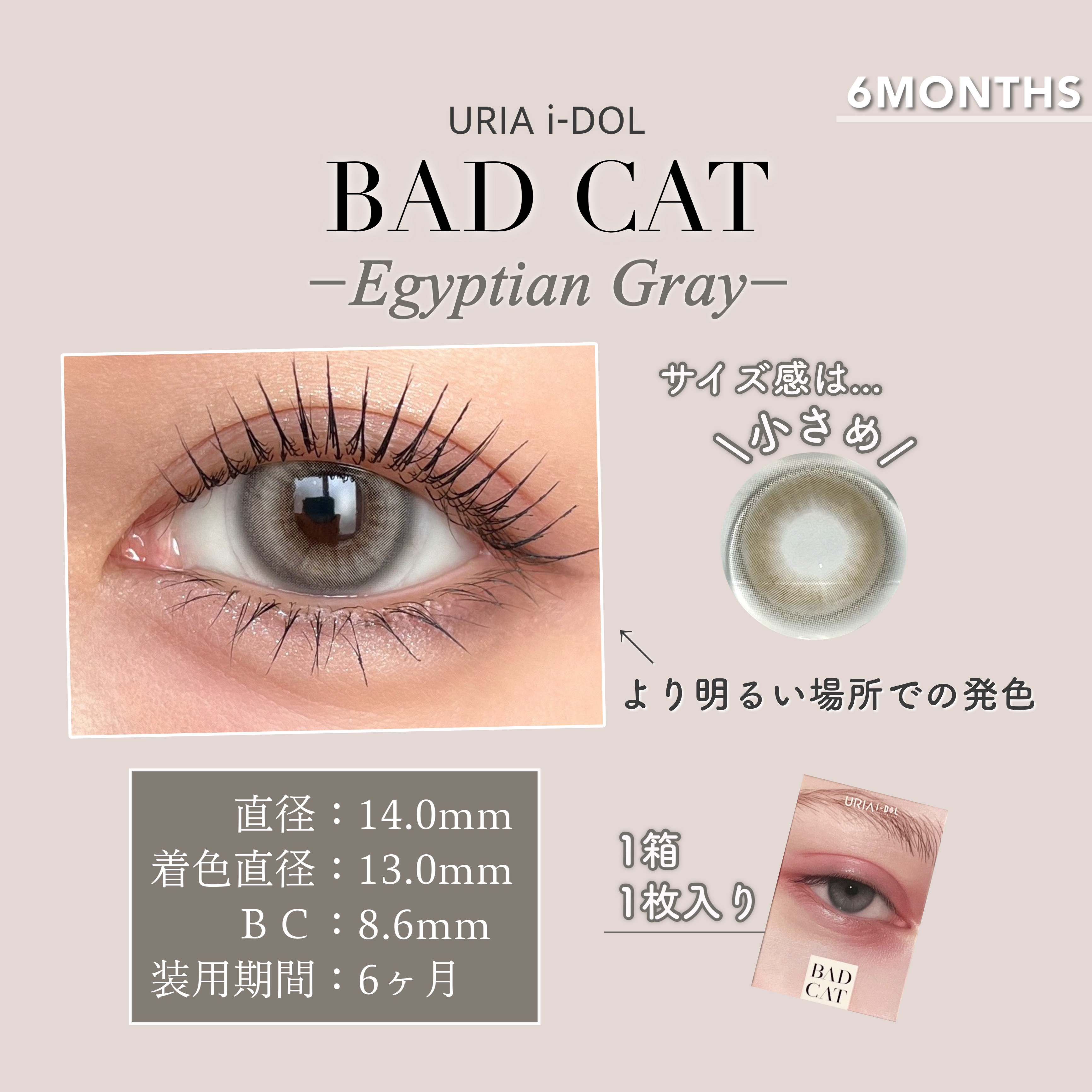 BADCAT/URIA i-DOL/１ヶ月（１MONTH）カラコンを使ったクチコミ（3枚目）