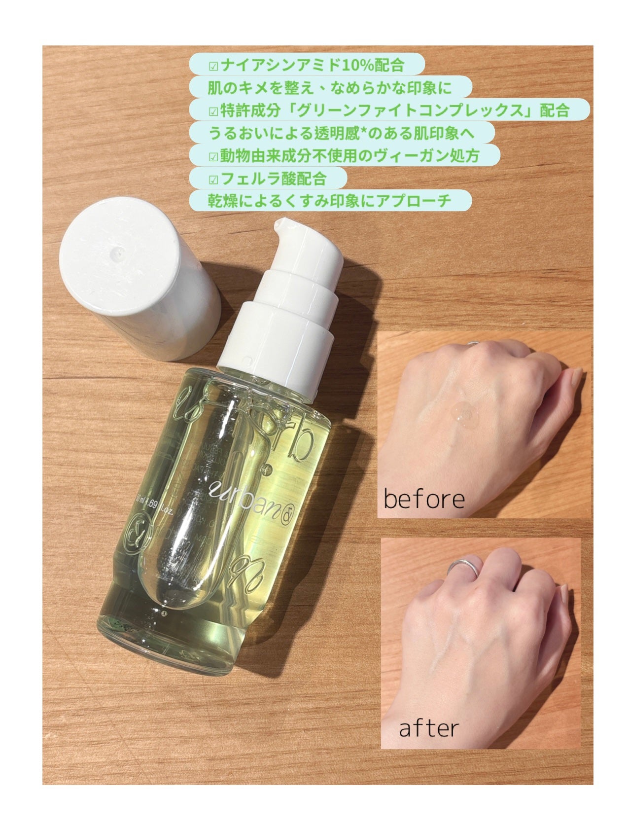 G3ナイアシンセラム/urbanand/美容液を使ったクチコミ(2枚目)