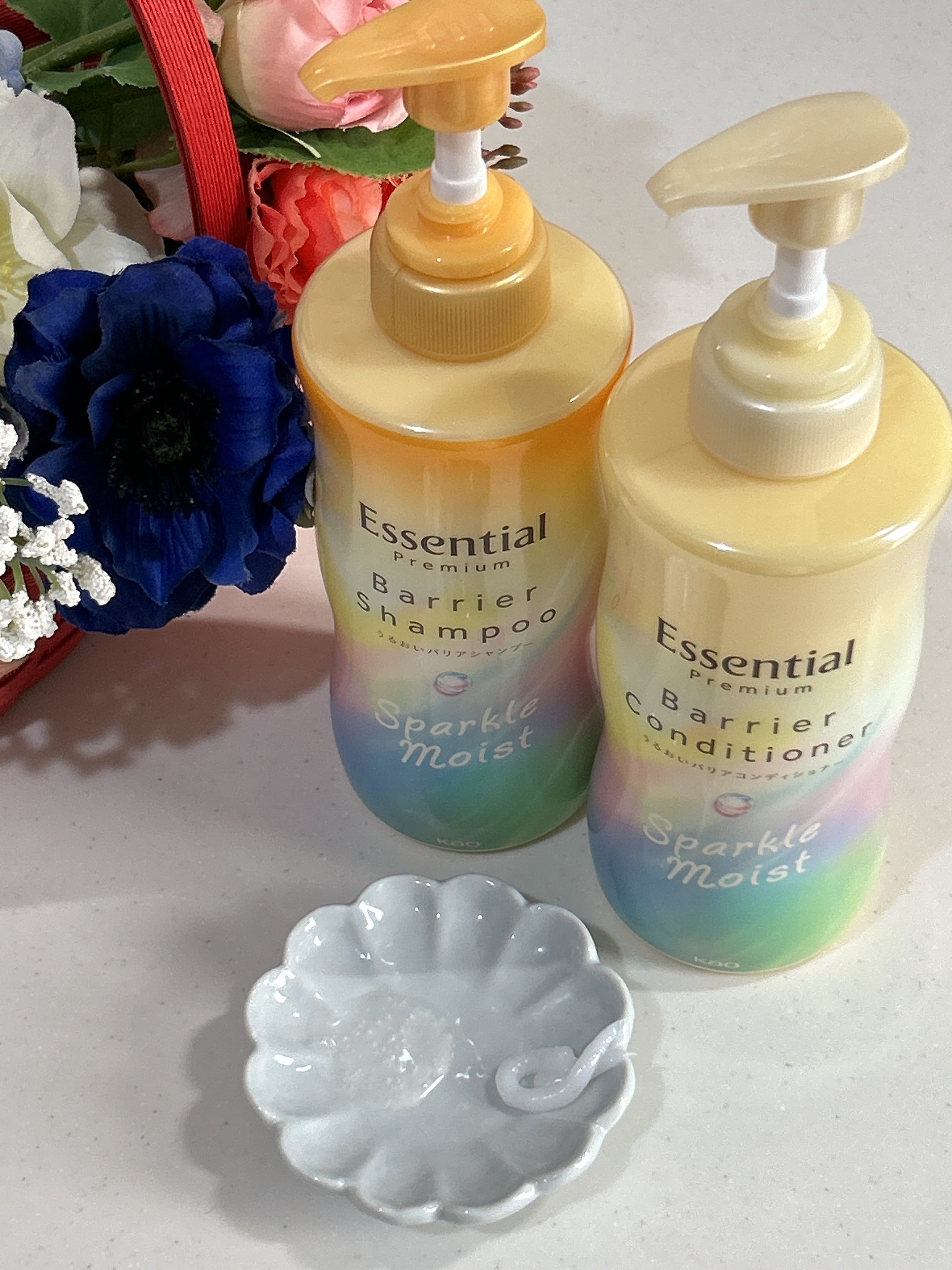 エッセンシャルプレミアム バリアシャンプー・コンディショナー スパークルモイスト/エッセンシャル/市販シャンプーを使ったクチコミ（2枚目）