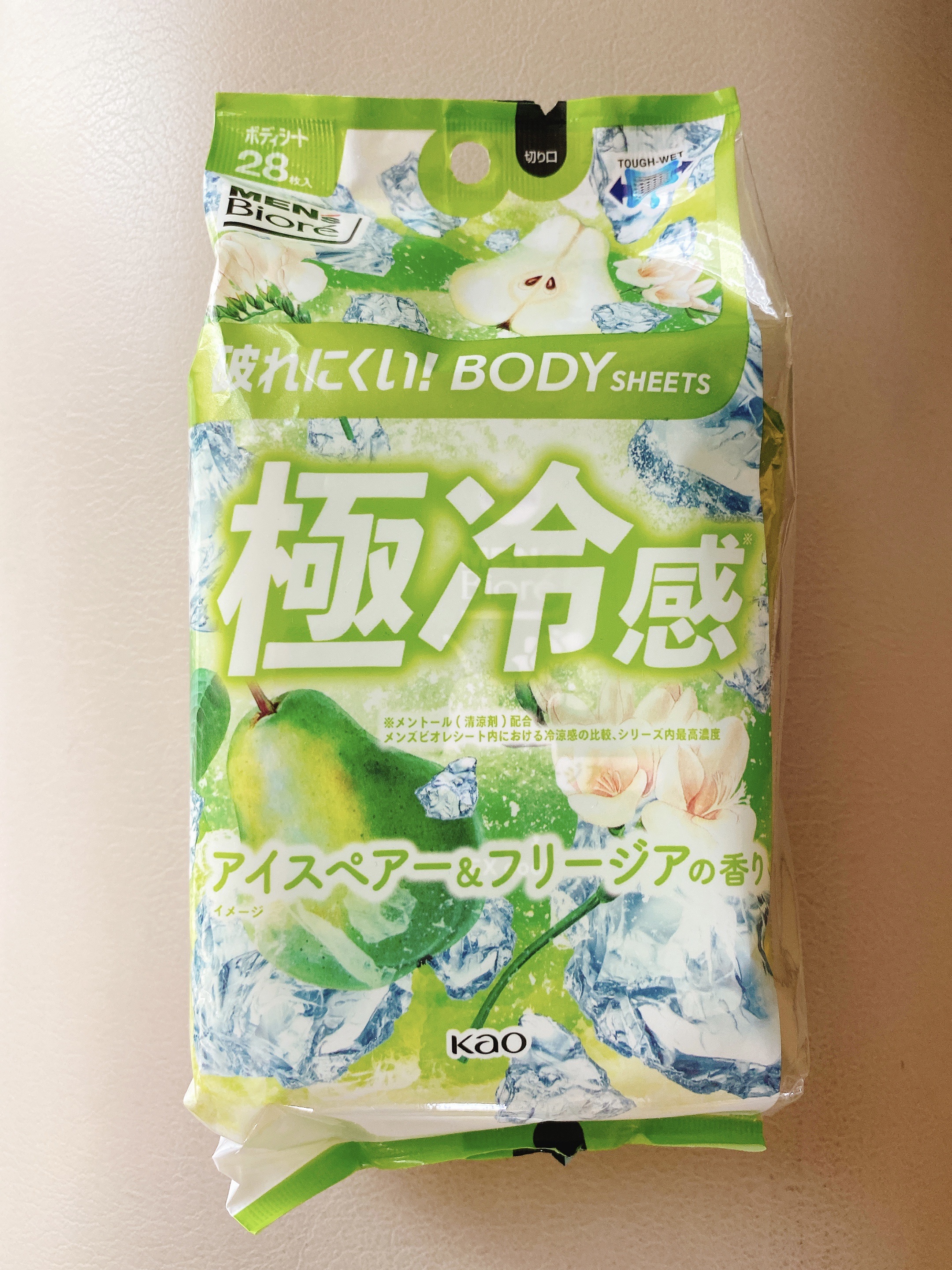 極冷感　アイスペア&フリージアの香り/メンズビオレ/ボディシートを使ったクチコミ（1枚目）