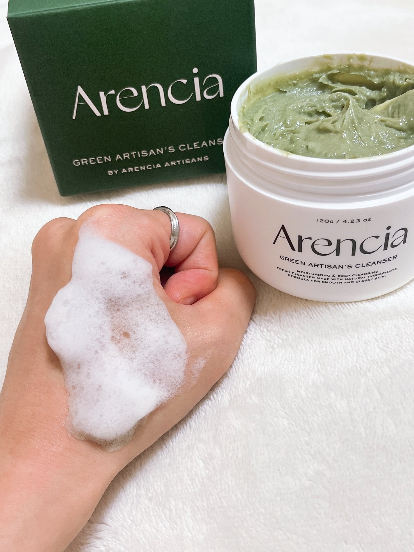 プレミアムもちソープ「グリーンアルティザン」/アレンシア/その他洗顔料を使ったクチコミ(4枚目)