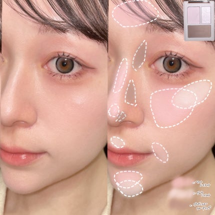 チート顔コントゥアパレット 03 ふっくらピンク/MilleFée/パウダーハイライトの画像