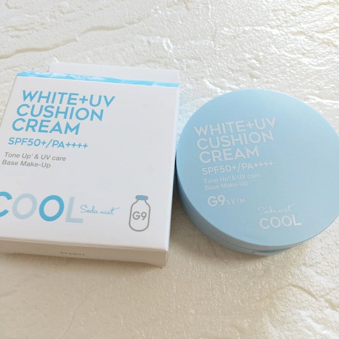 WHITE +UV CUSHION CREAM #COOL/G9SKIN/日焼け止めクリームを使ったクチコミ（2枚目）
