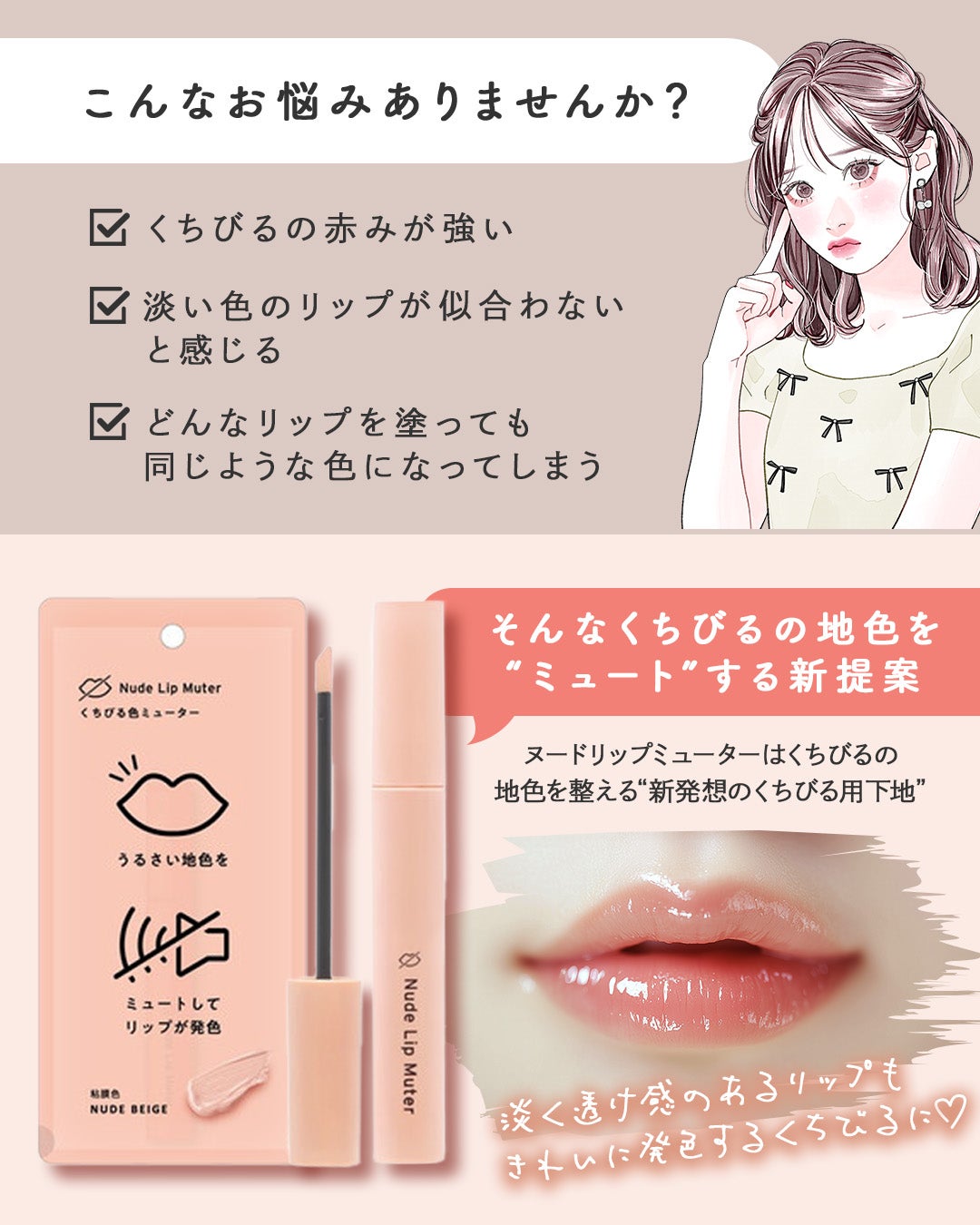 ヌードリップミューター/ナリスアップ/クリームコンシーラーを使ったクチコミ(3枚目)
