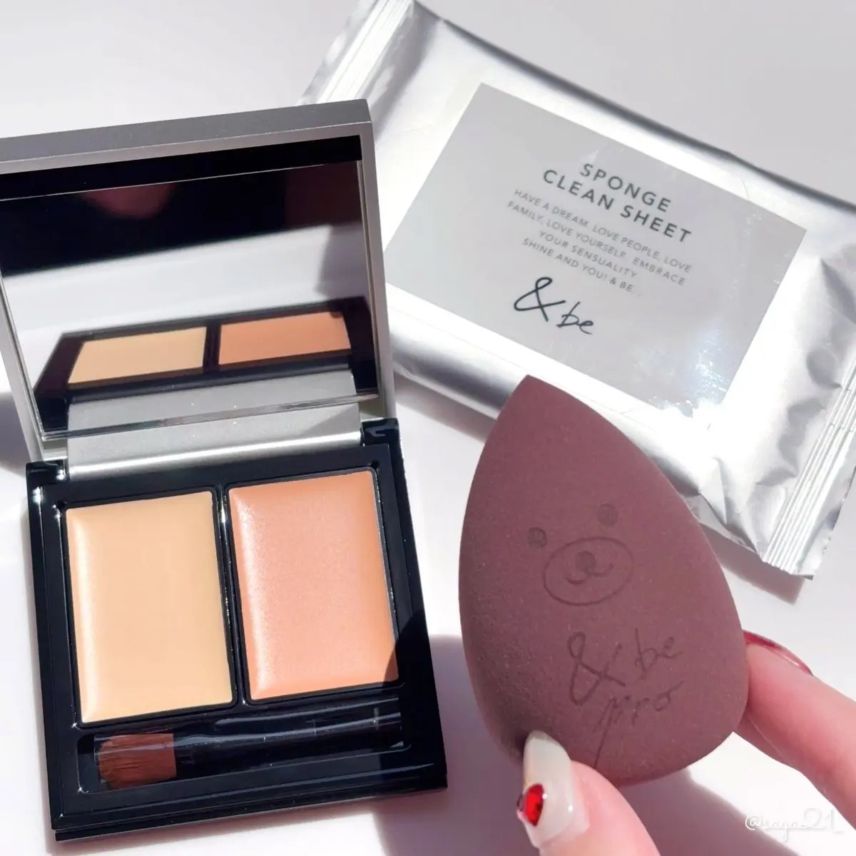 &be ブラックスポンジ くまスポンジ ブラウン/＆be/パフ・スポンジを使ったクチコミ（2枚目）