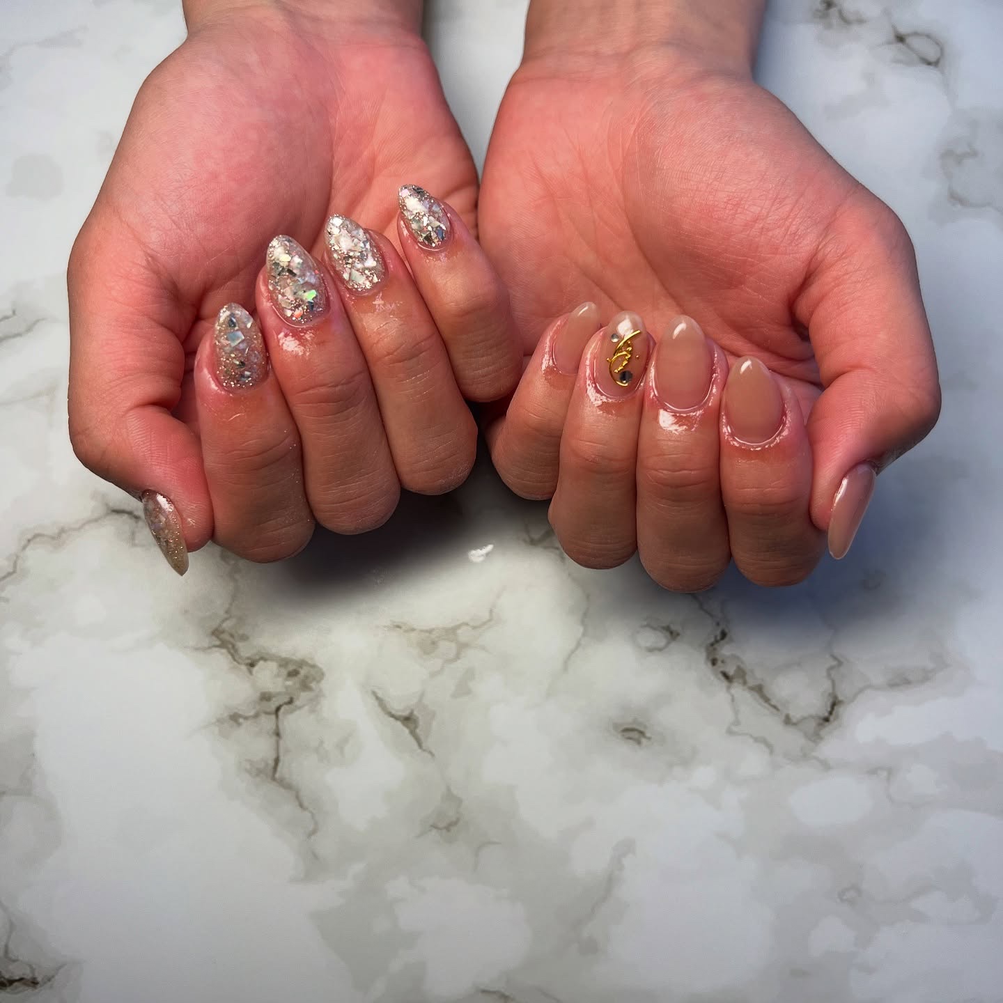 #ネイル,#ニュアンスネイル,#ジェルネイル,#ギャルネイル,#ネイル,#城陽ネイルのネイルデザイン