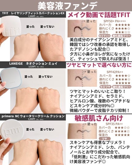 ひかる|肌悩み・成分・効果重視のスキンケア🌷 on LIPS 「ファンデーション総まとめ🤍/プチプラな韓国コスメを中心に部門別..」(8枚目)