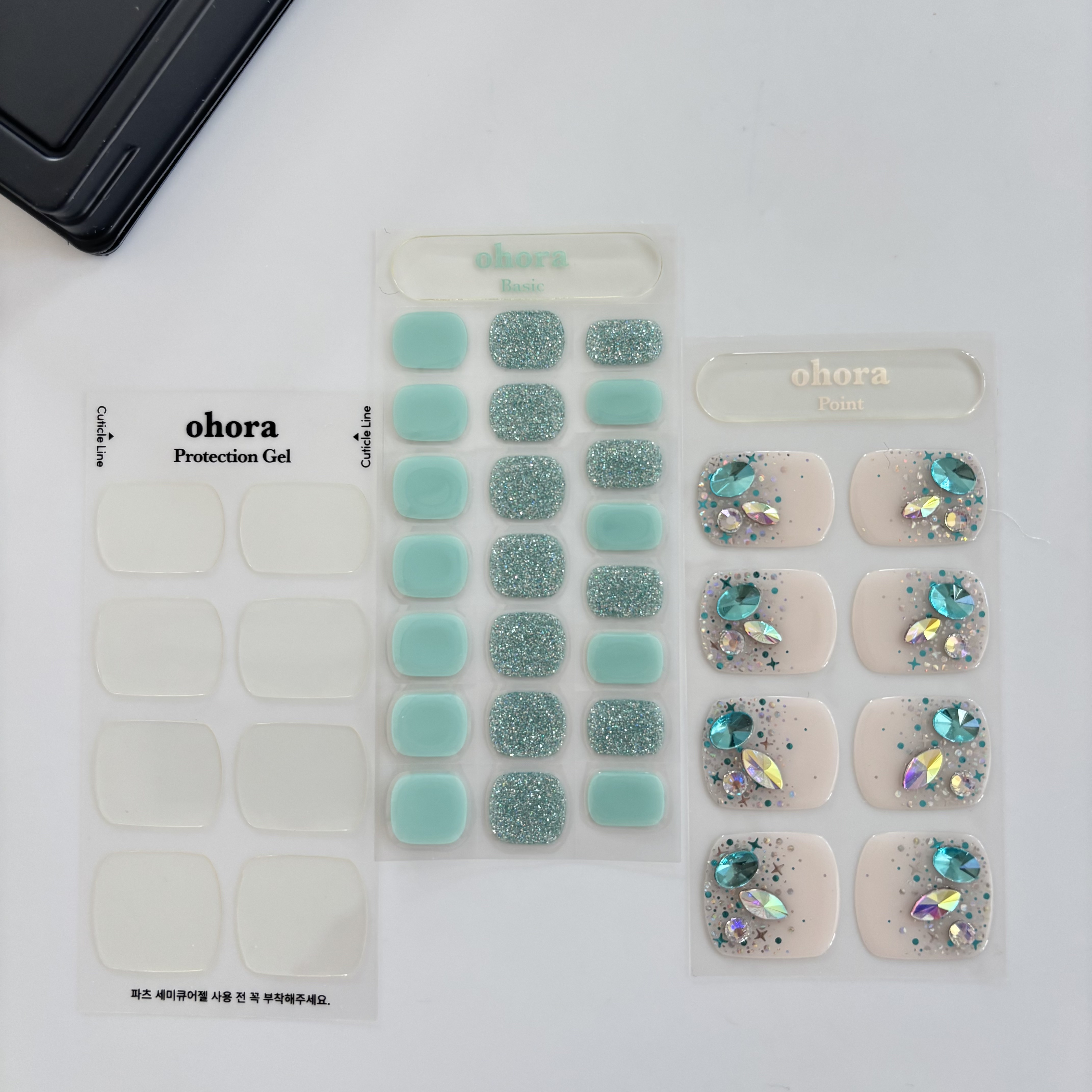 セミキュアジェルネイル(ペディキュア) PP-016 P Azure (1周年記念コレクション)/ohora/ネイルシールを使ったクチコミ（3枚目）