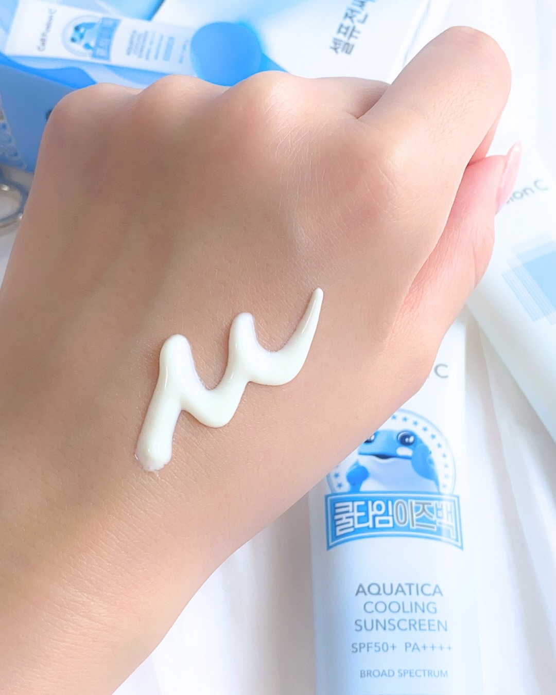 Cell Fusion C(セルフュージョンシー) アクアティカクーリングサンスクリーンのクチコミ「.
. 
＼メガ割購入品／

Cell Fusion Cのひんやり日焼け止め🥶🫧

これめっち.....」（3枚目）