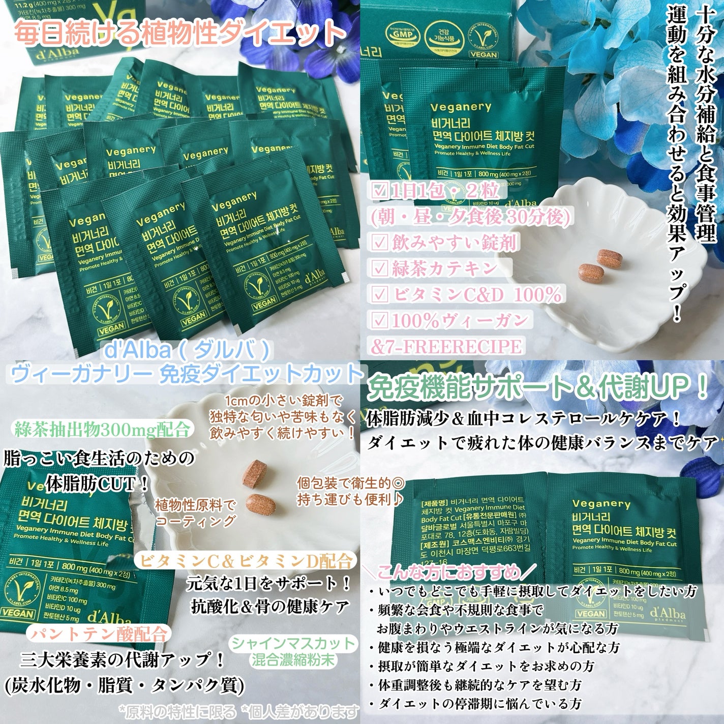 ヴィーガナリー免疫ダイエット 体脂肪カット (シャインマスカット味)/ダルバ/美容サプリメントを使ったクチコミ(2枚目)