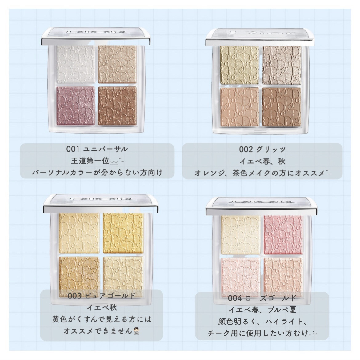 ディオール バックステージ フェイス グロウ パレット/Dior/ハイライトを使ったクチコミ（2枚目）