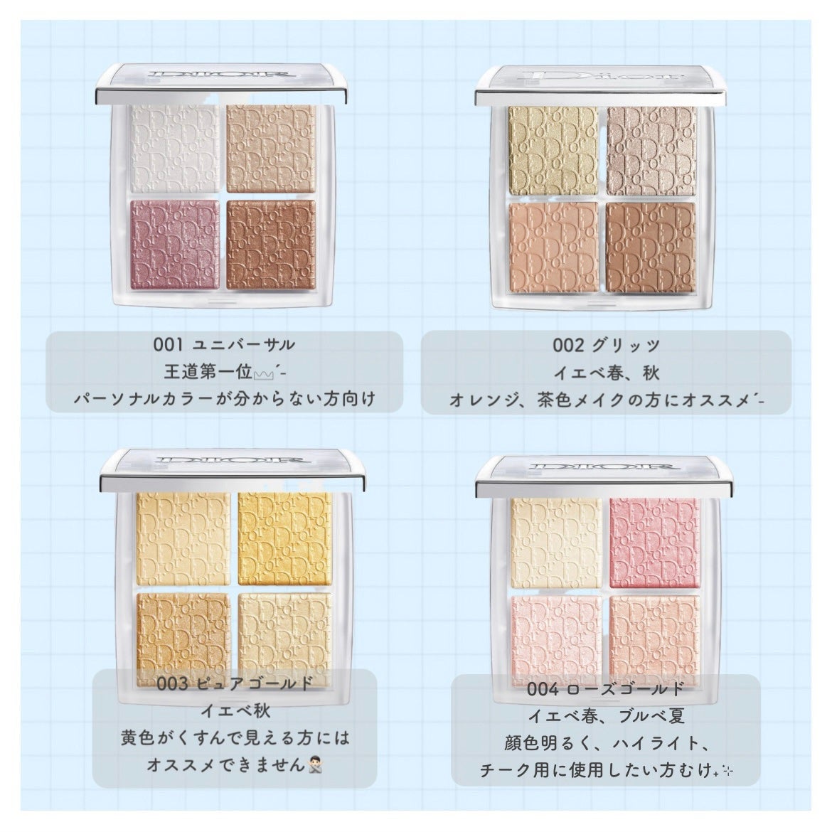 ディオール バックステージ フェイス グロウ パレット/Dior/ハイライトを使ったクチコミ(2枚目)