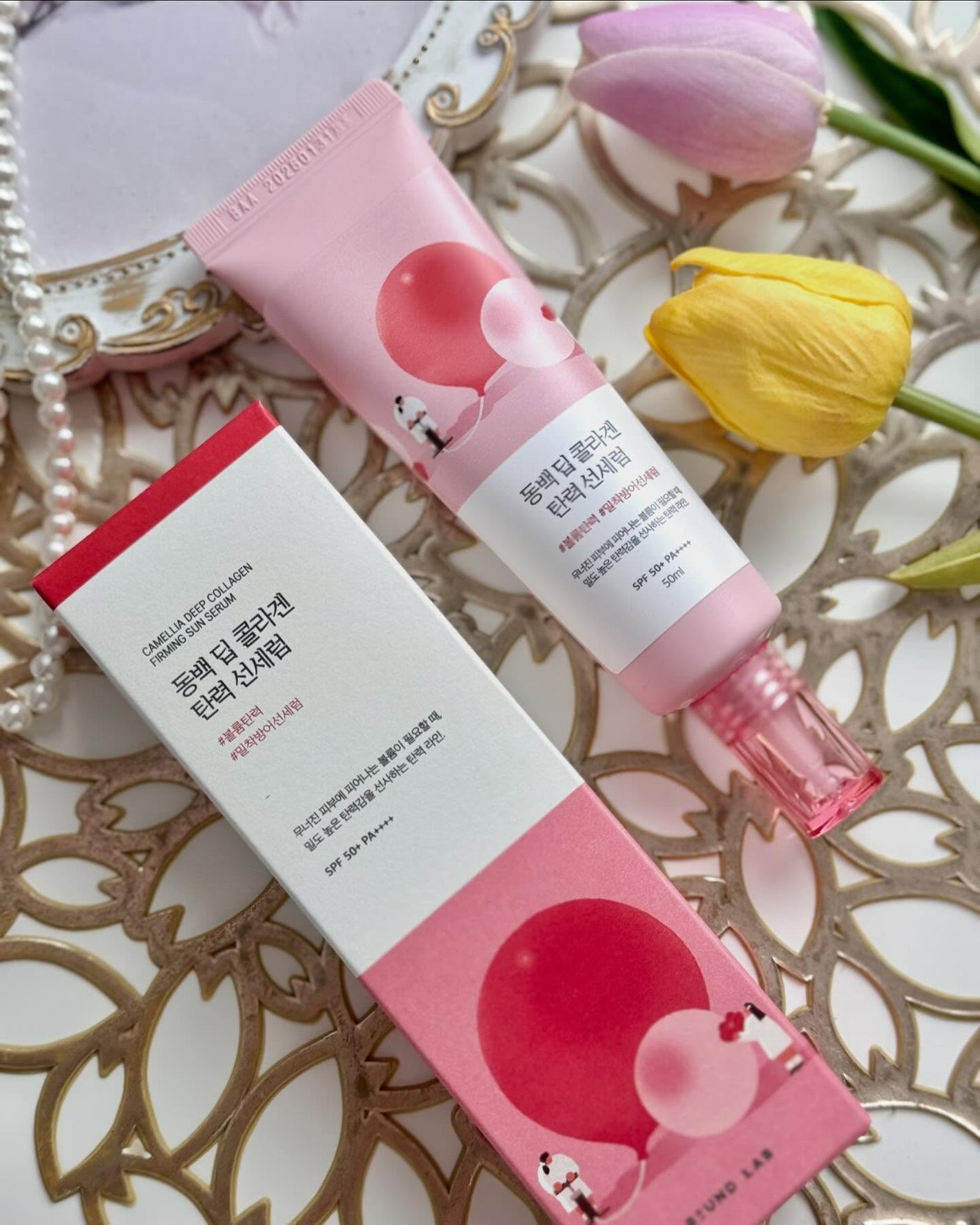 ツバキディープコラーゲン弾力日焼け止めセラム/ROUND LAB/日焼け止めクリームを使ったクチコミ(8枚目)