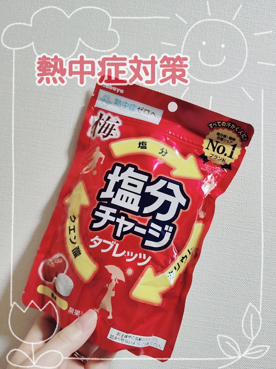 塩分チャージタブレッツ スポーツドリンク味/カバヤ/食品を使ったクチコミ（1枚目）