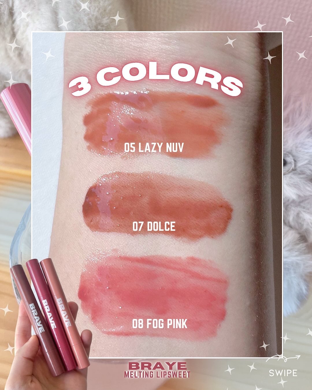 メルティングリップスウィート/BRAYE/口紅を使ったクチコミ(3枚目)