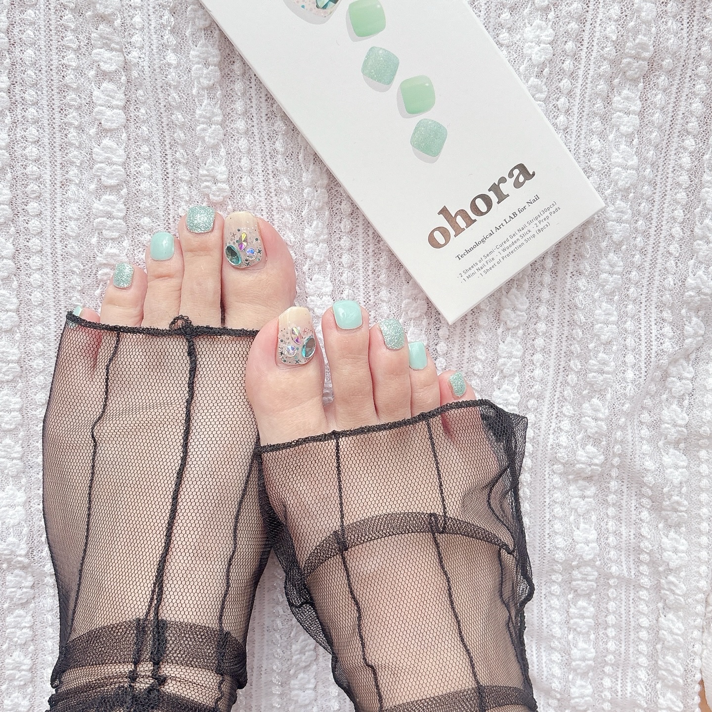 セミキュアジェルネイル(ペディキュア)/ohora/ネイルシールを使ったクチコミ（2枚目）