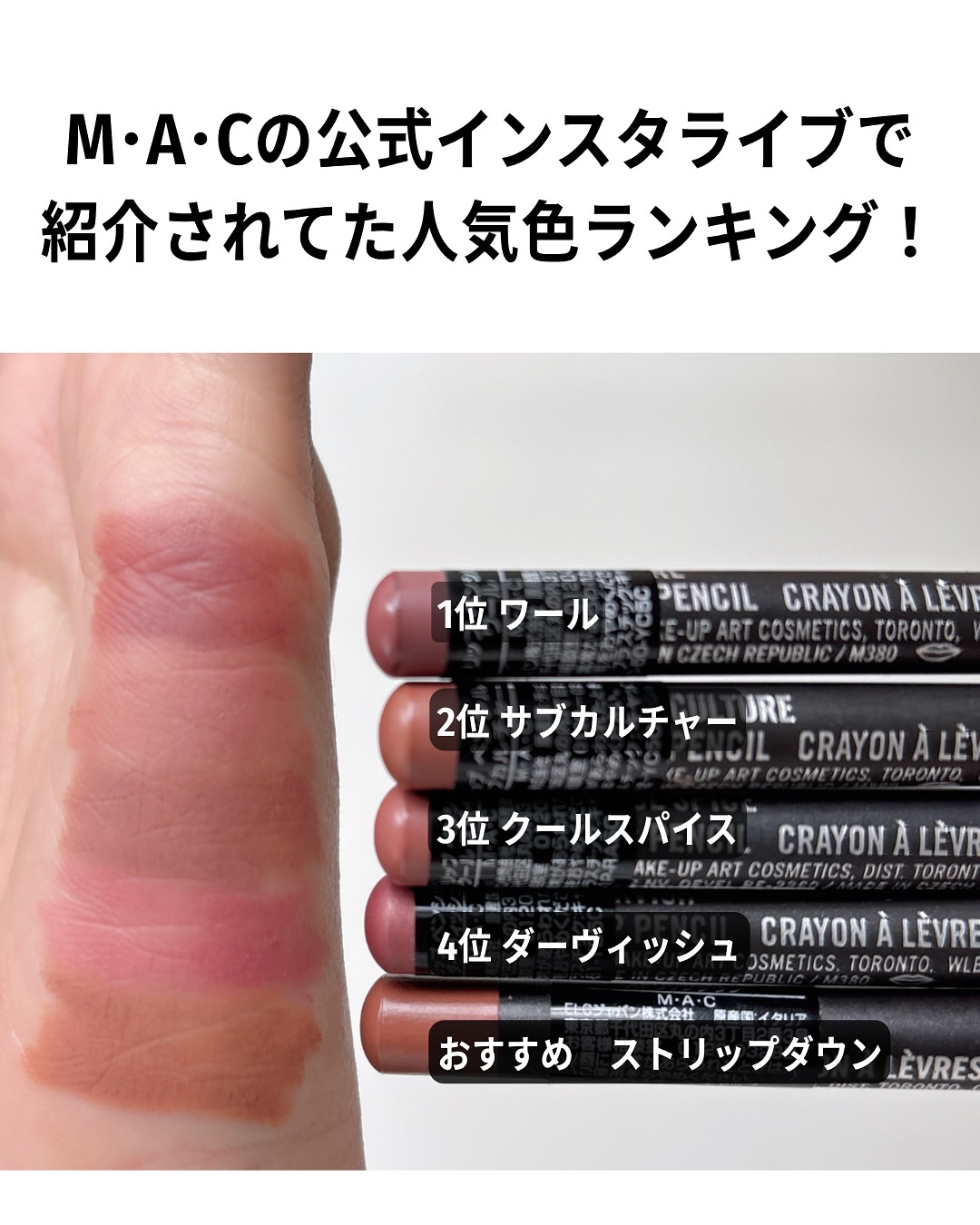 リップ ペンシル/M・A・C/リップライナーを使ったクチコミ（2枚目）