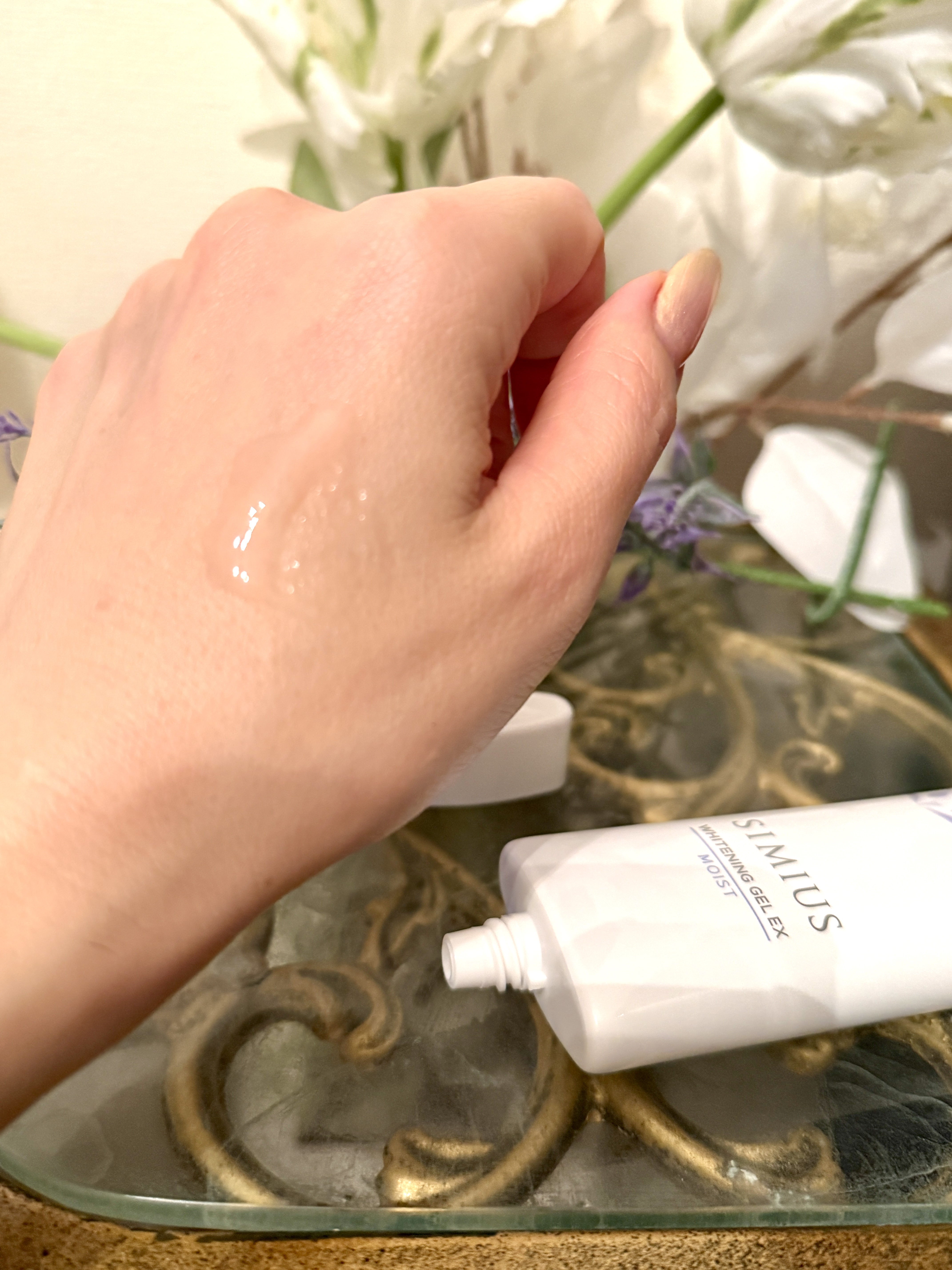 薬用ホワイトニングジェルEX モイスト（しっとり）/シミウス/オールインワン化粧品を使ったクチコミ（3枚目）