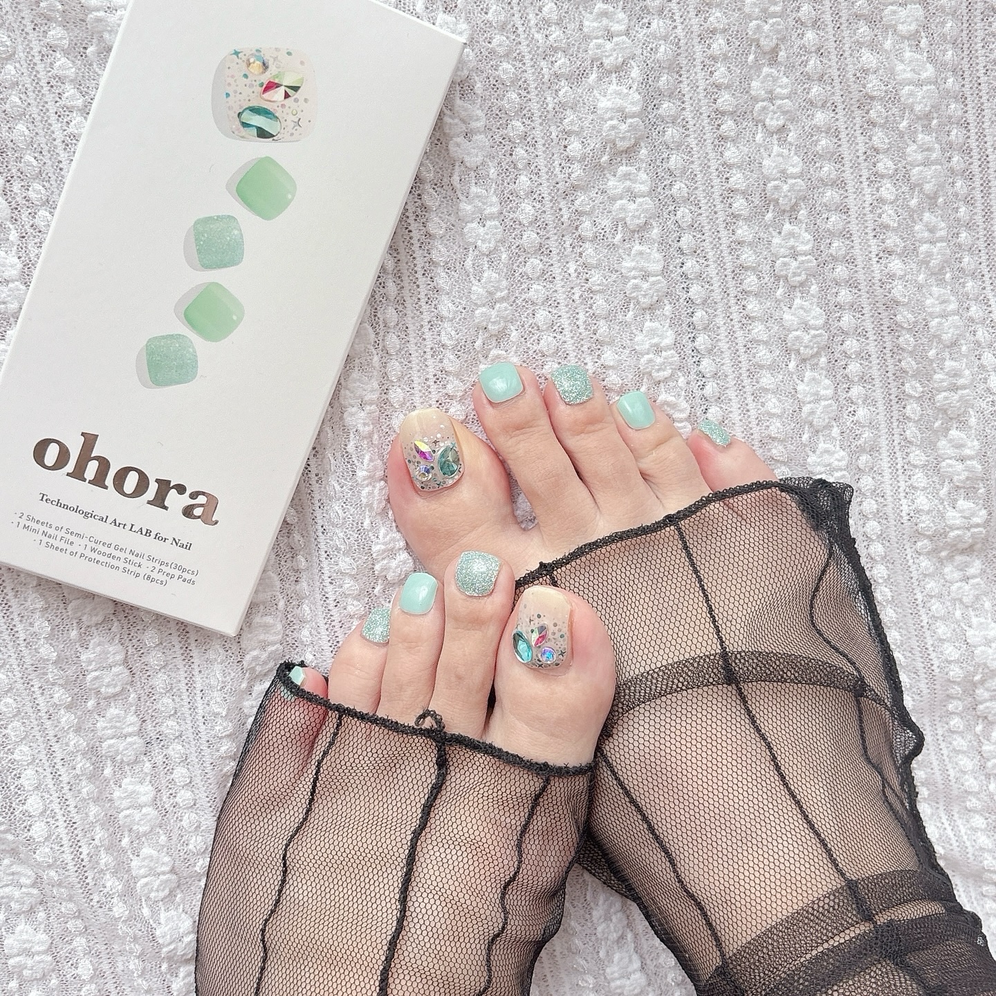 セミキュアジェルネイル(ペディキュア)/ohora/ネイルシールを使ったクチコミ（1枚目）